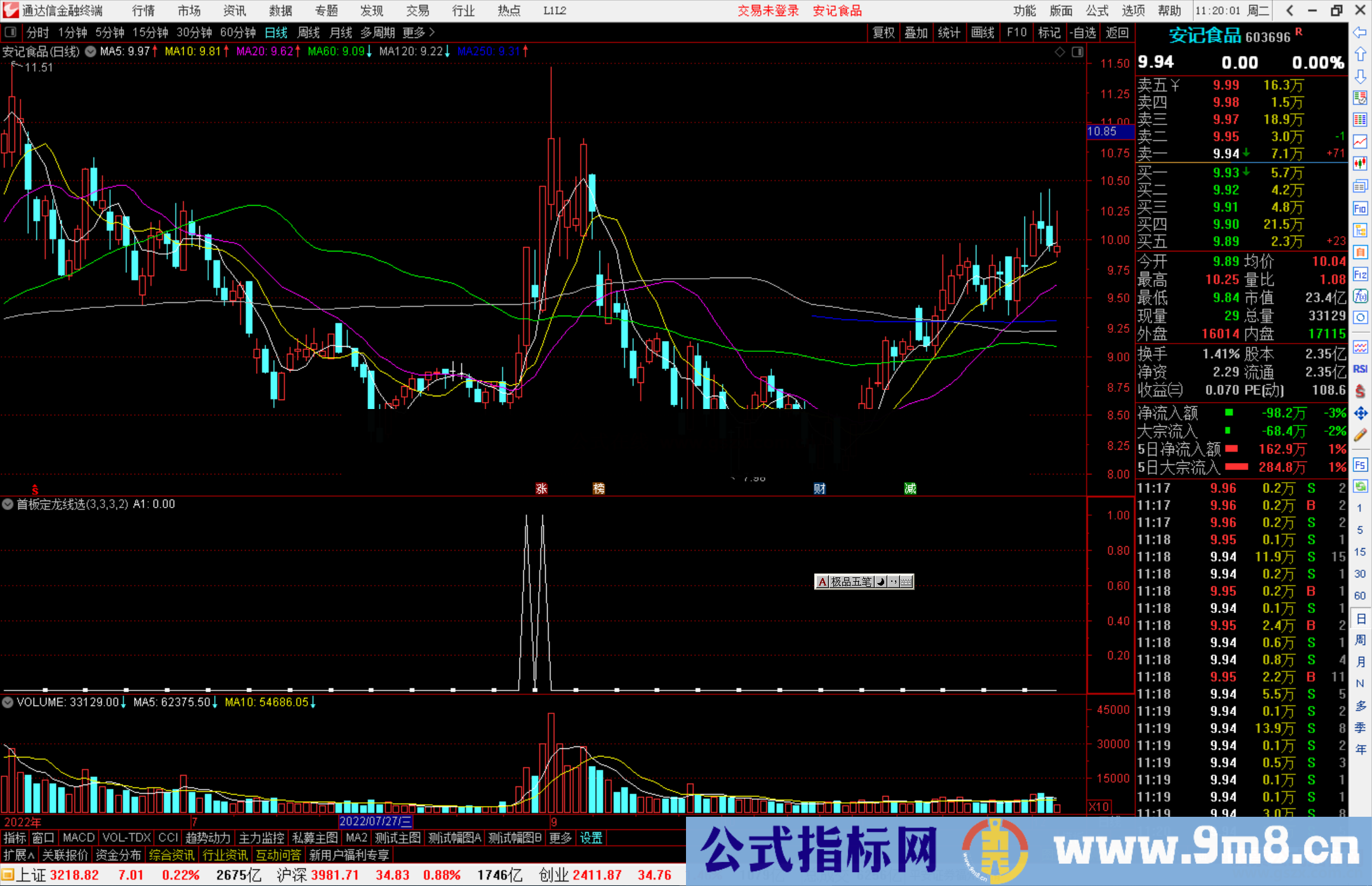 通达信首板定龙线选股公式源码副图