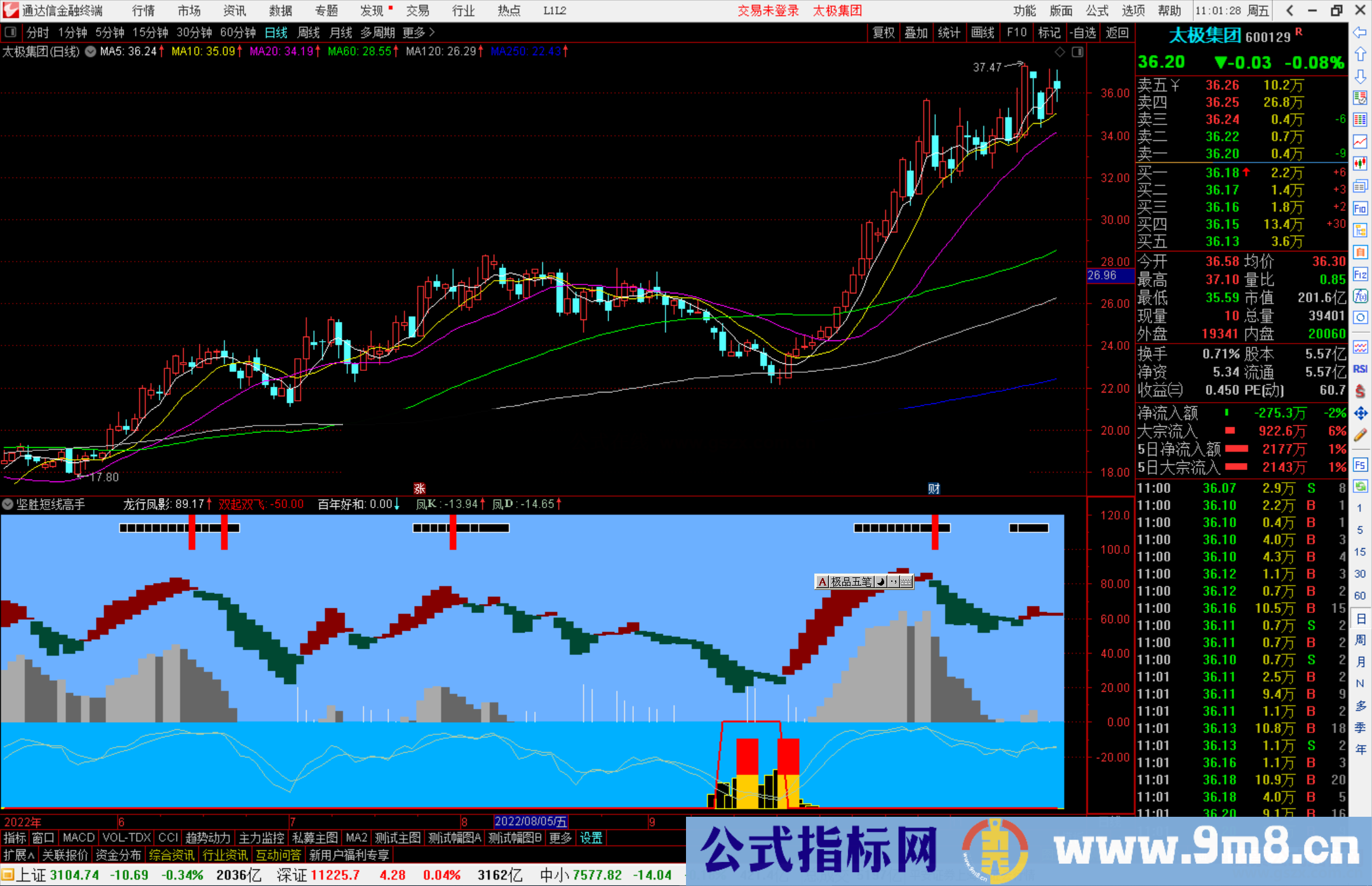 通达信坚胜短线高手指标公式源码副图