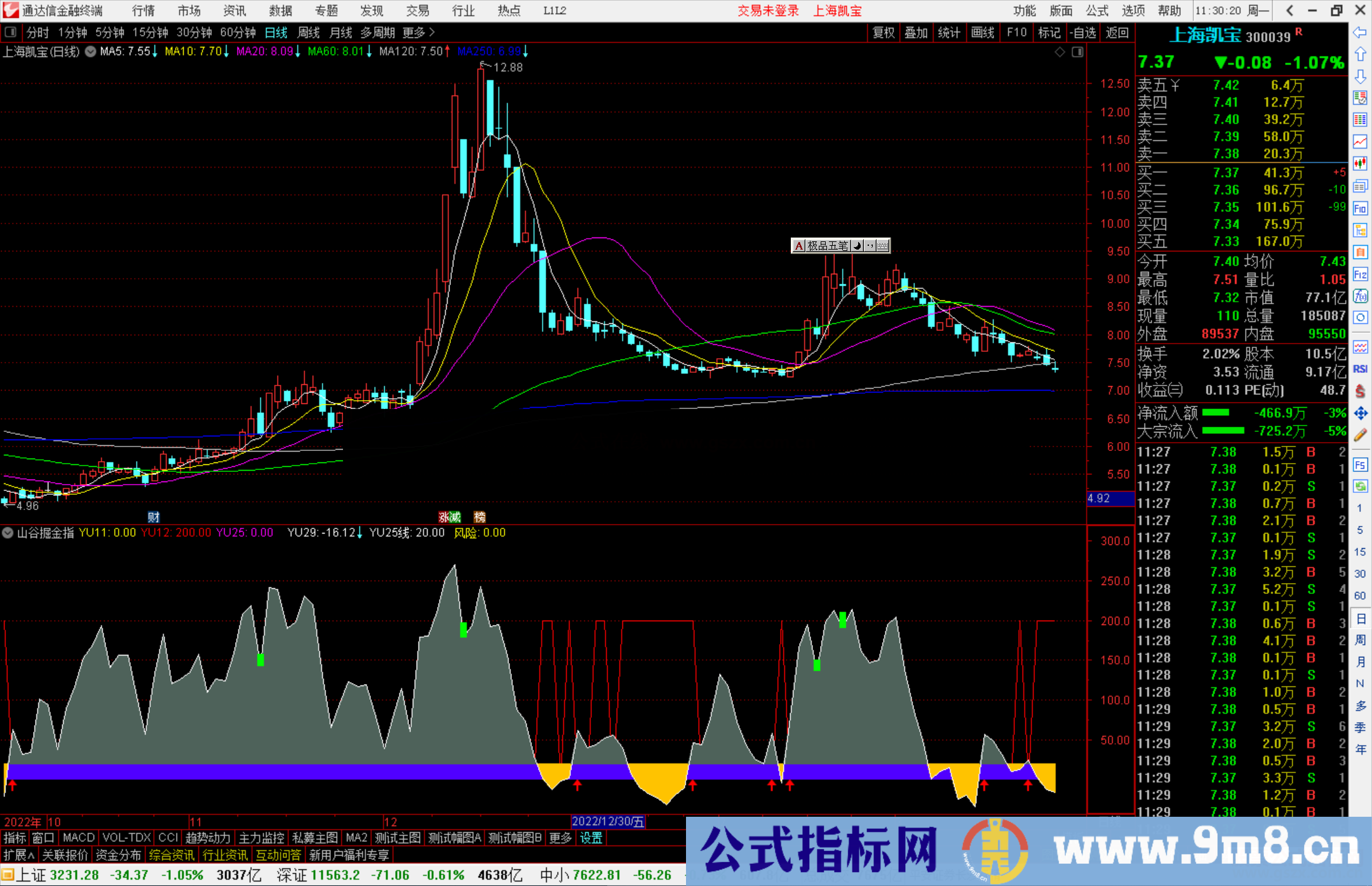 通达信山谷掘金指标公式源码