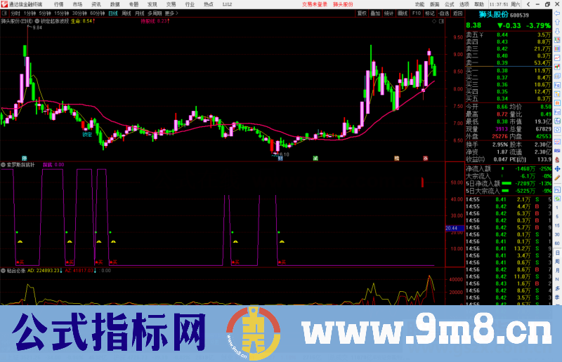 通达信索罗斯探底针副图指标 寻底类指标 源码