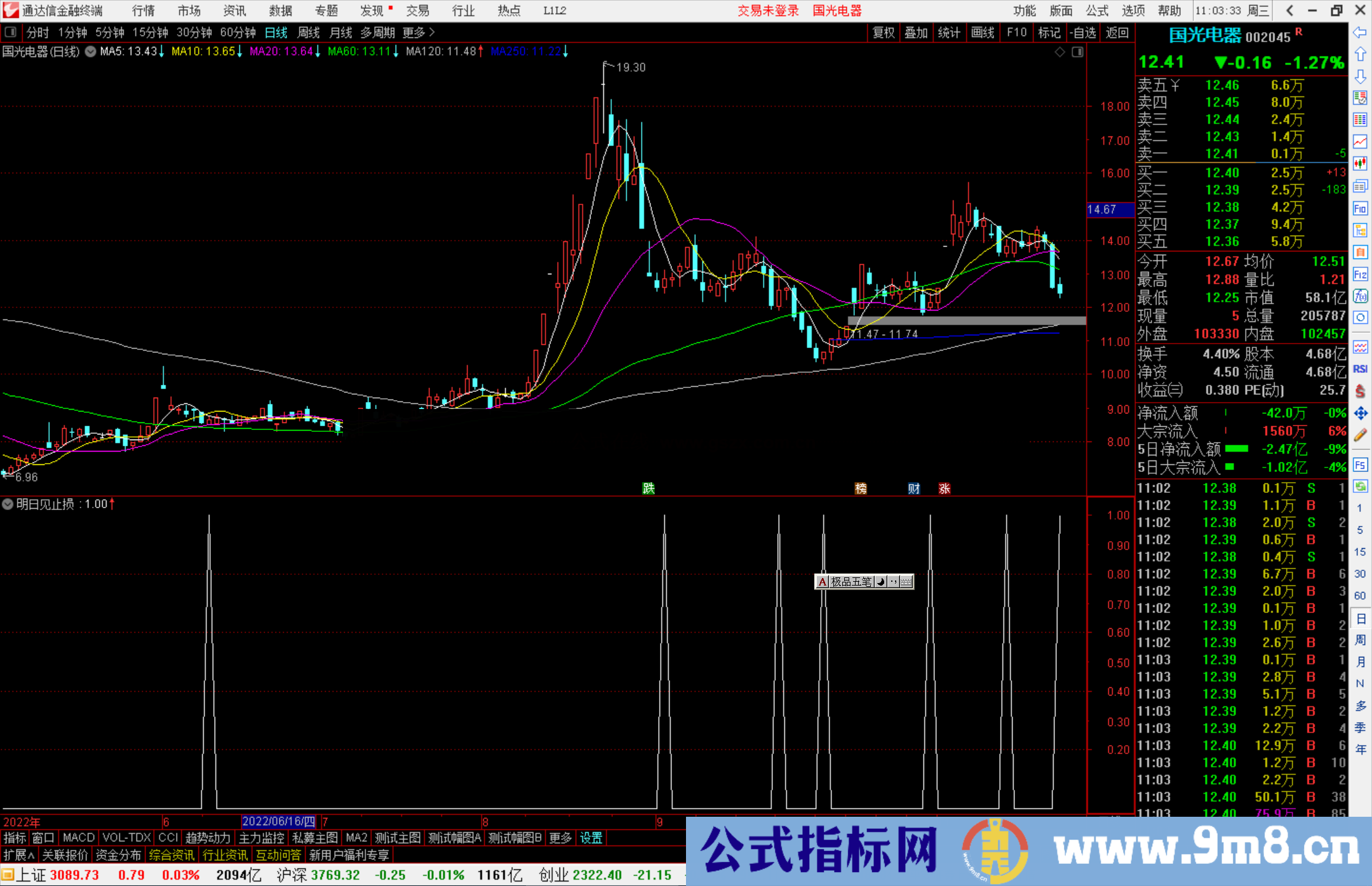 通达信明日见止损指标公式源码副图