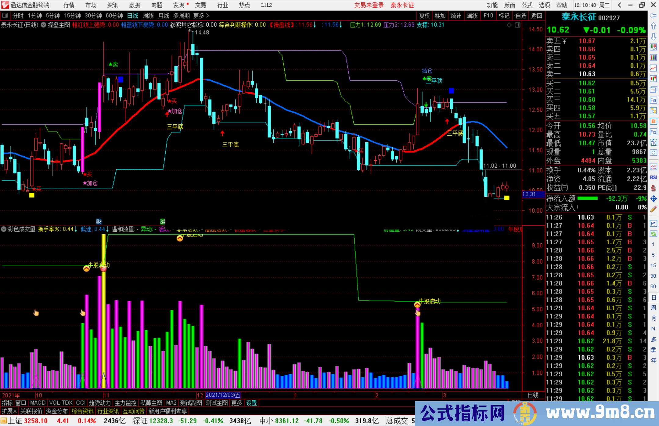 通达信彩色成交量形态强化版 牛股启动副图/选股预警 源码 