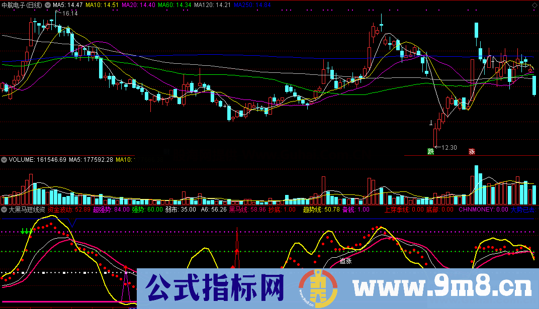 大黑马资金追涨波动抄底（源码 通达信 副图 贴图）无未来