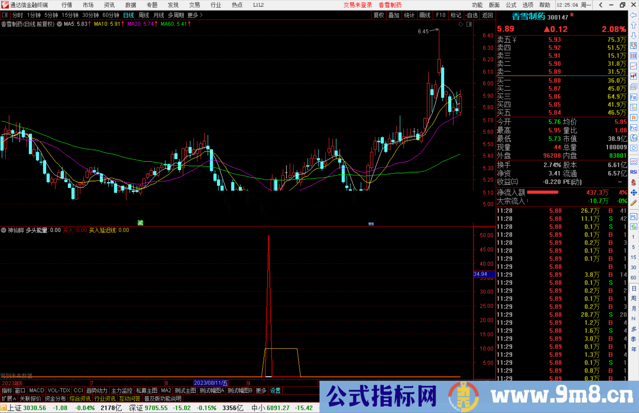 通达信神仙脚指标公式源码副图