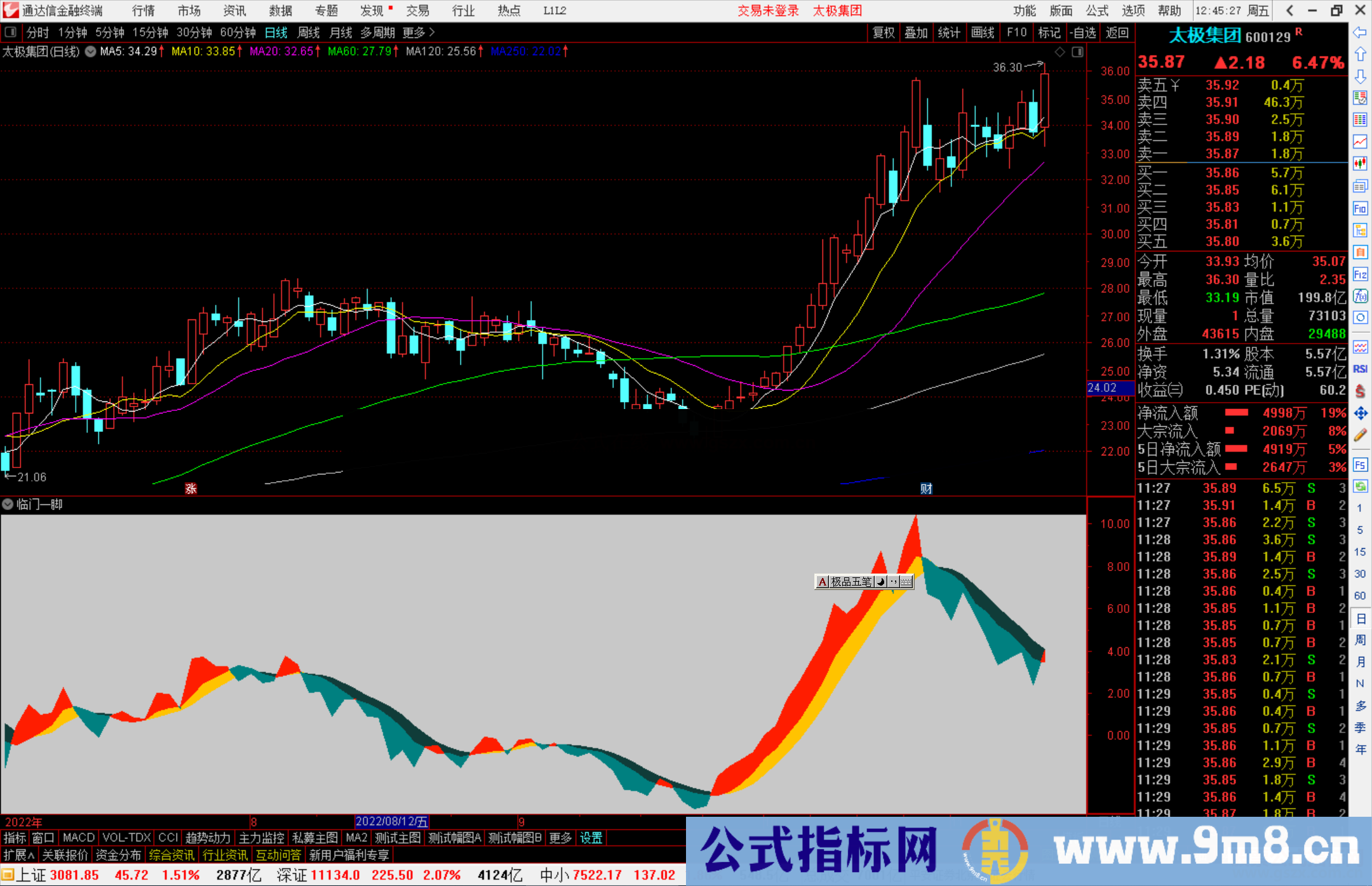 通达信临门一脚指标公式源码副图