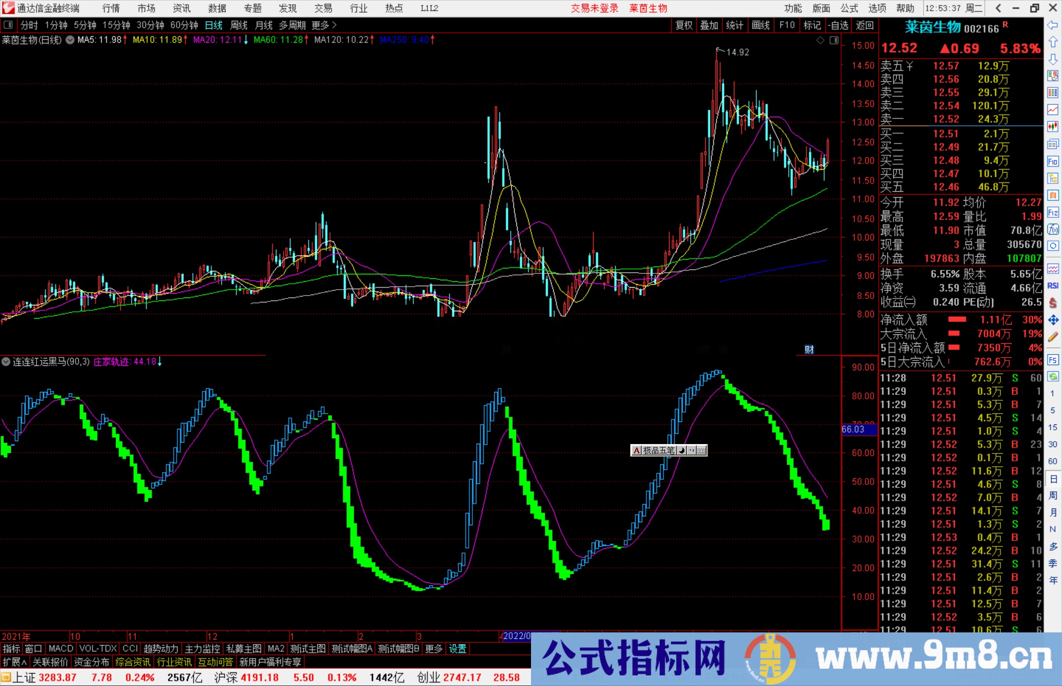 通达信连连红运黑马指标公式副图源码