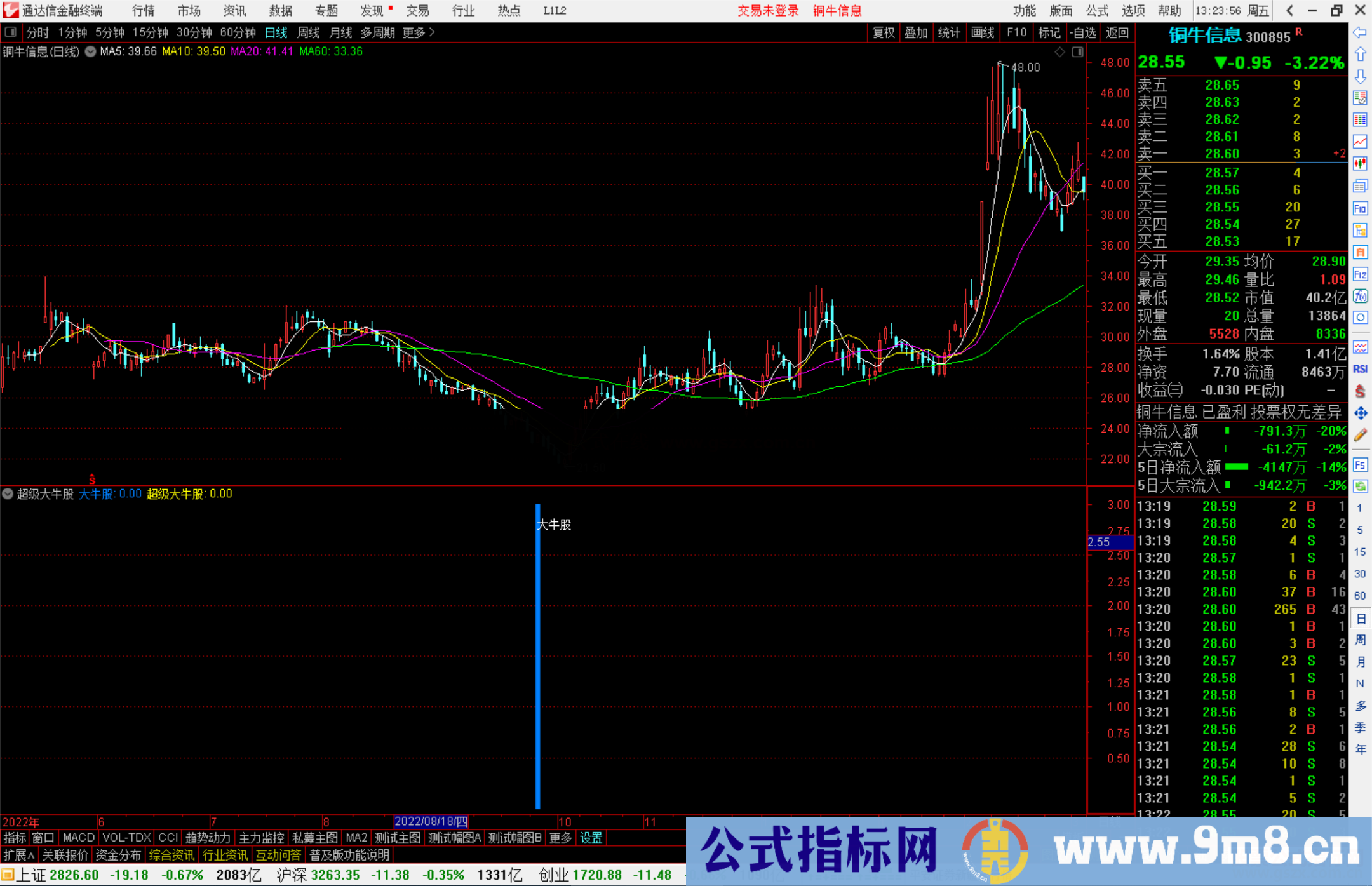 通达信超级大牛股指标公式源码副图