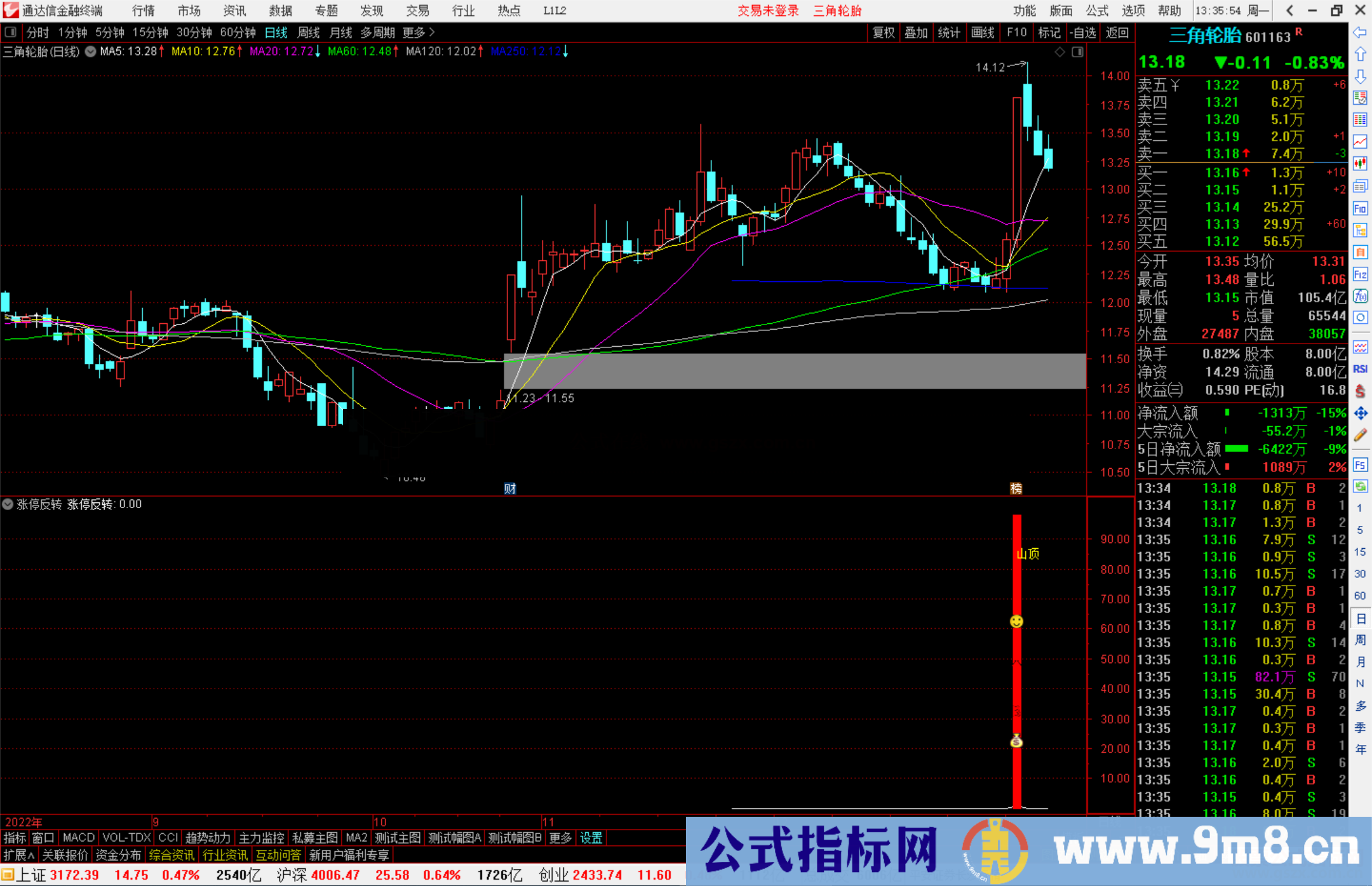 通达信涨停反转指标公式源码副图