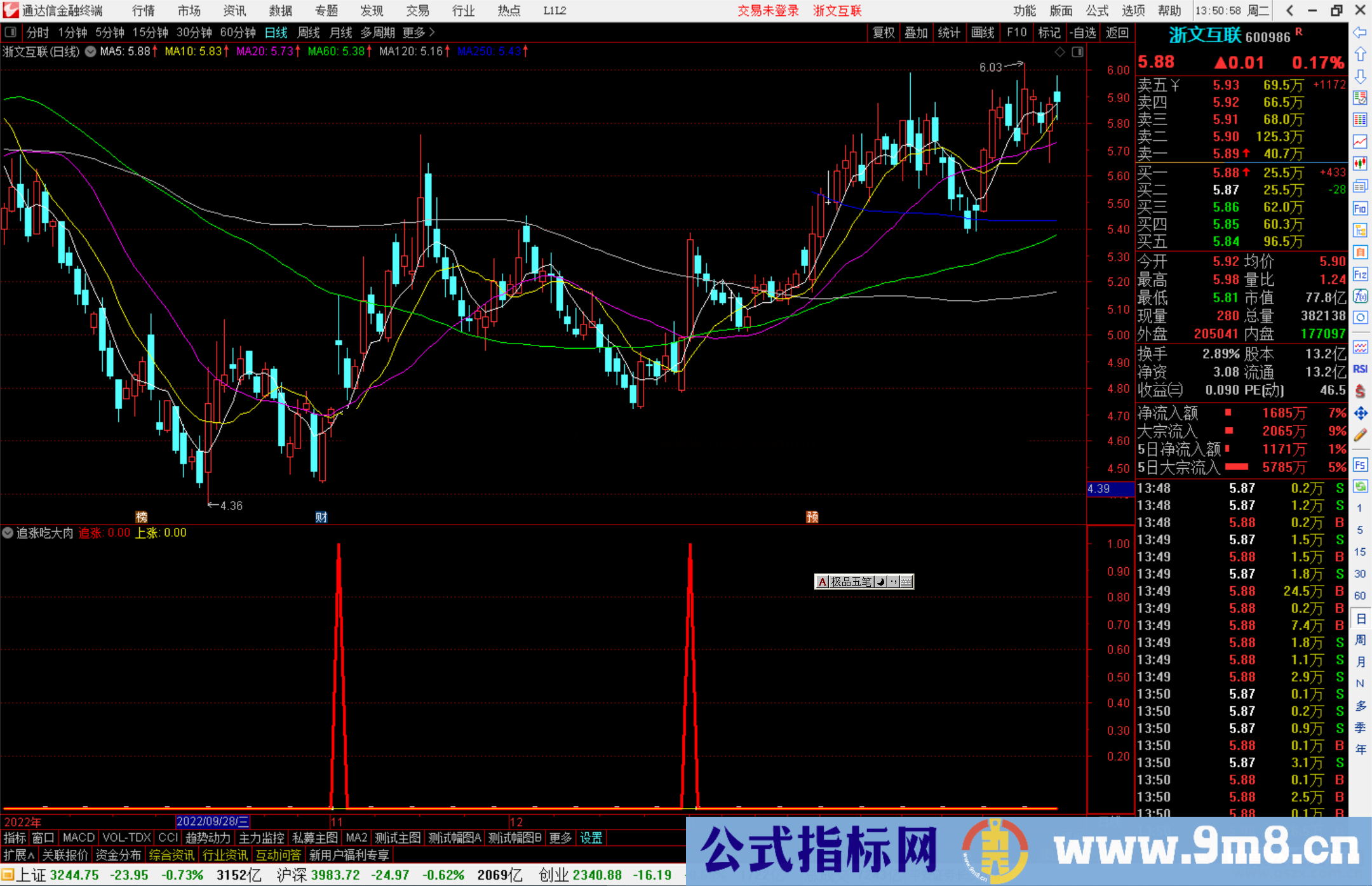 通达信追涨吃大肉指标公式源码