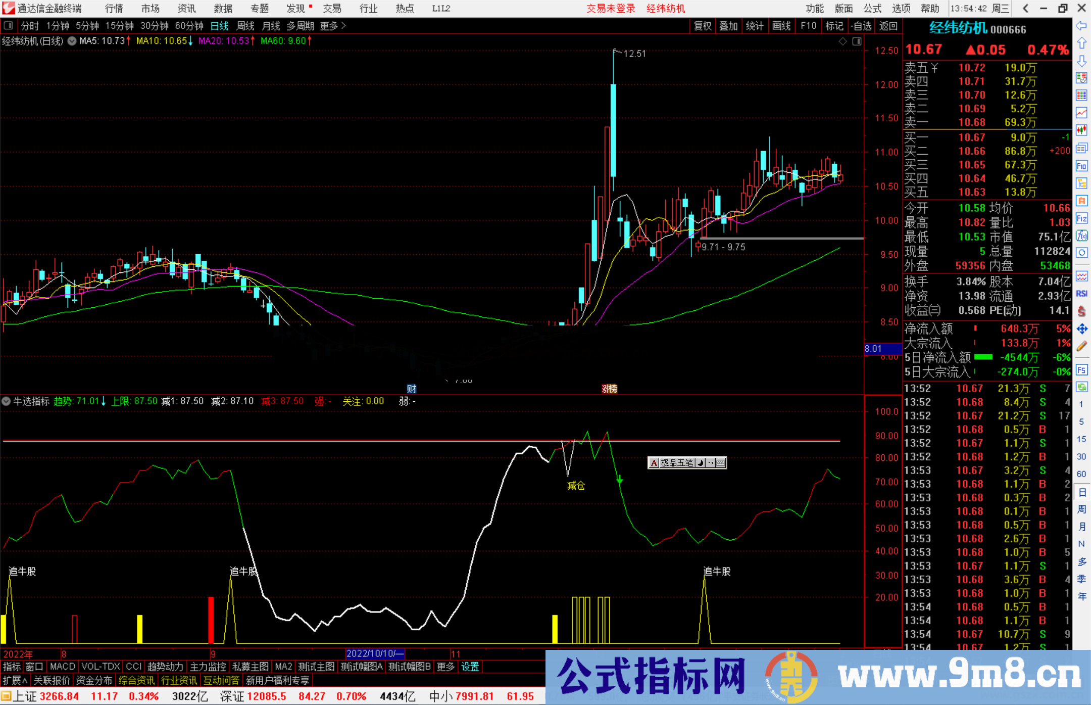 通达信牛选指标公式源码副图