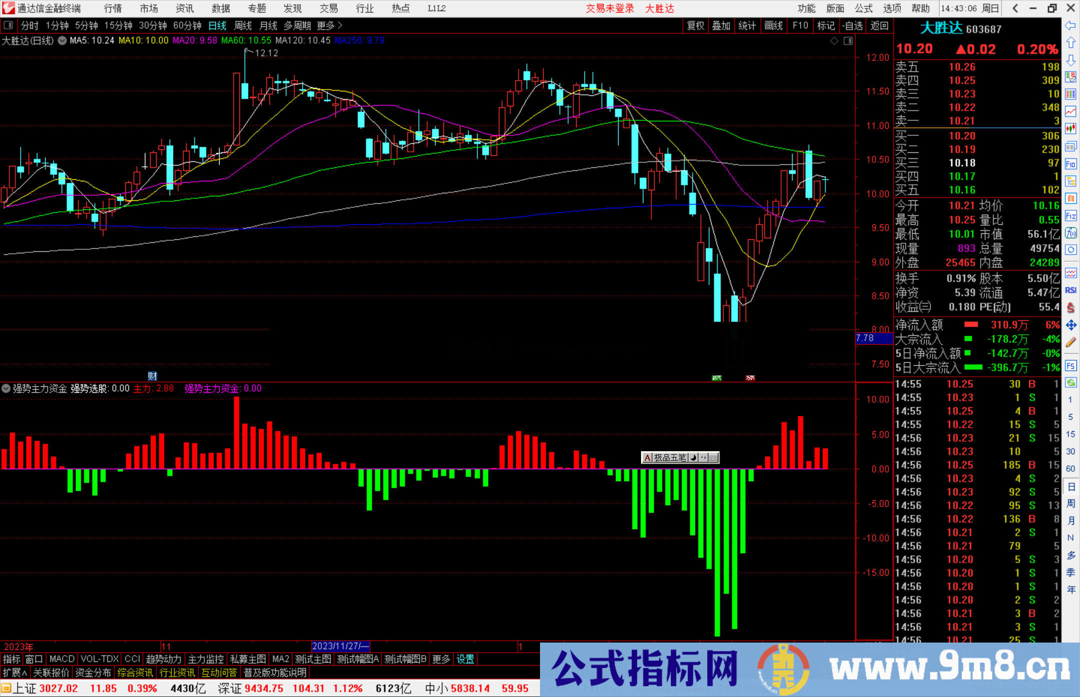 通达信强势主力资金量能类指标源码附图