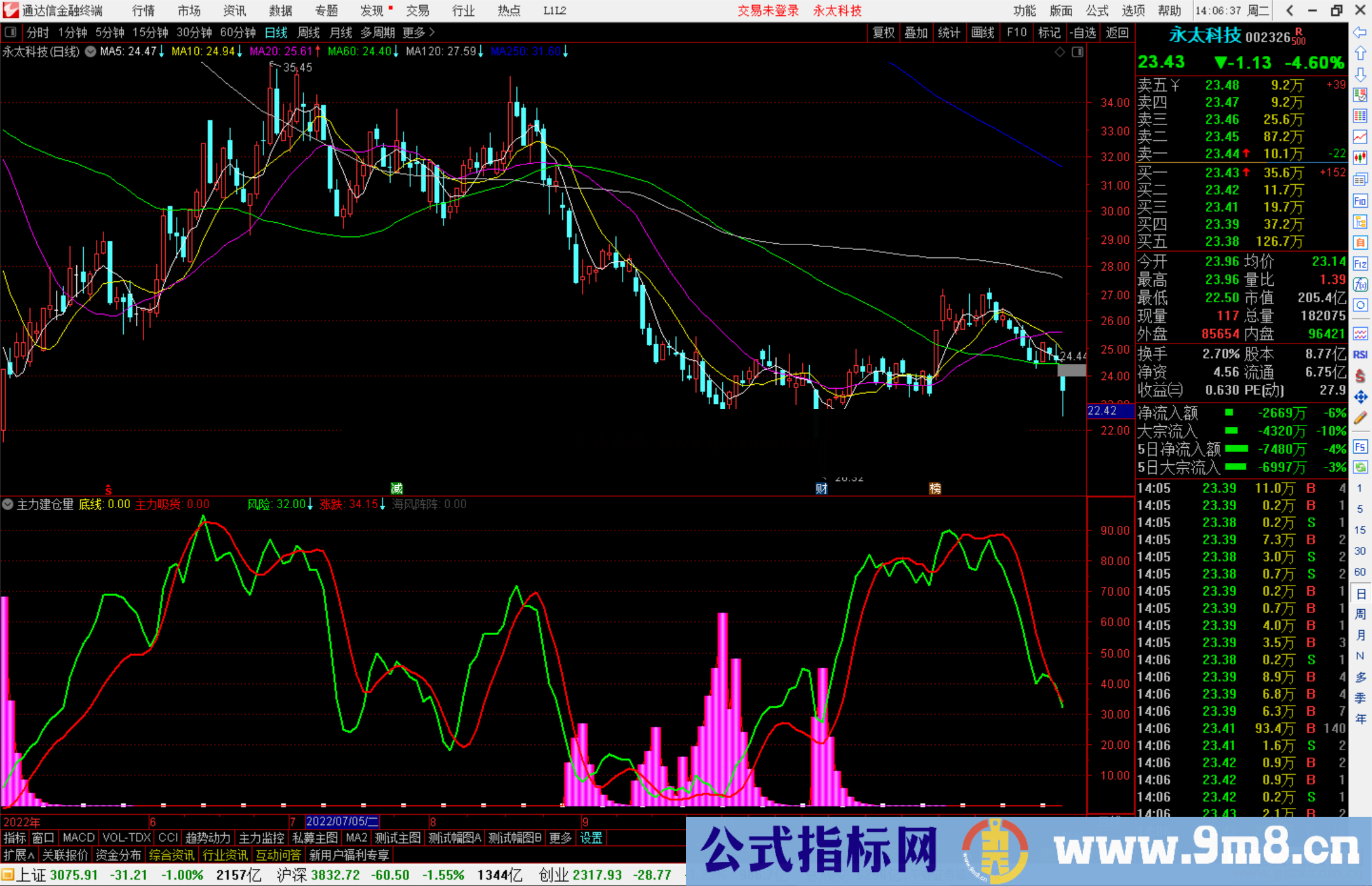 通达信主力建仓指标,监控主力吃货