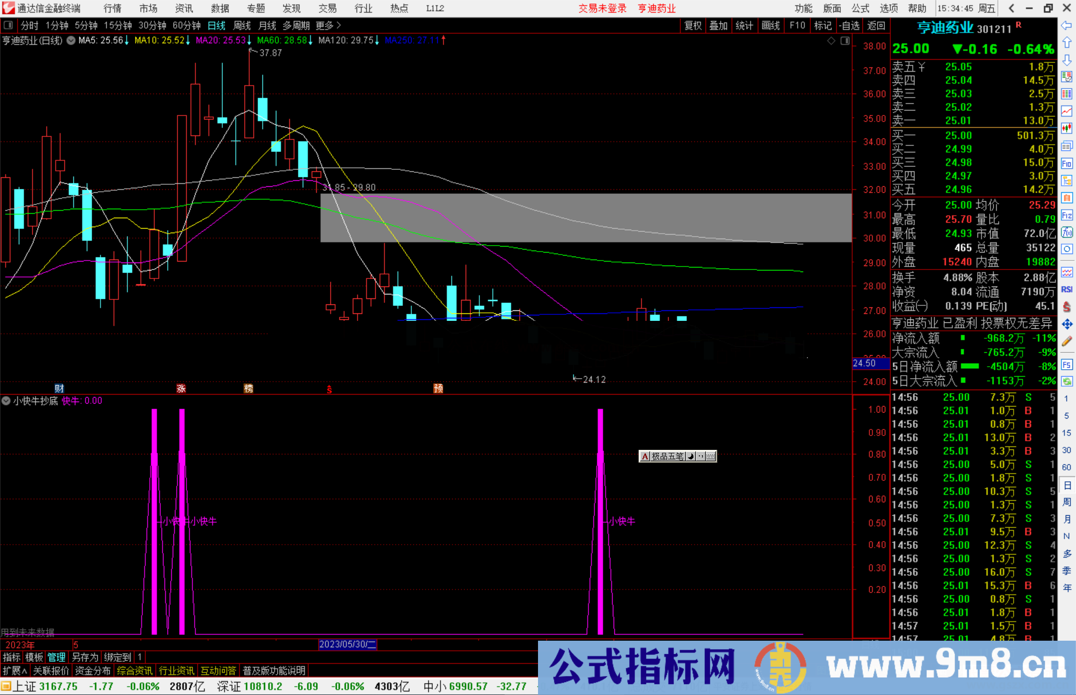 通达信小快牛抄底公式副图源码