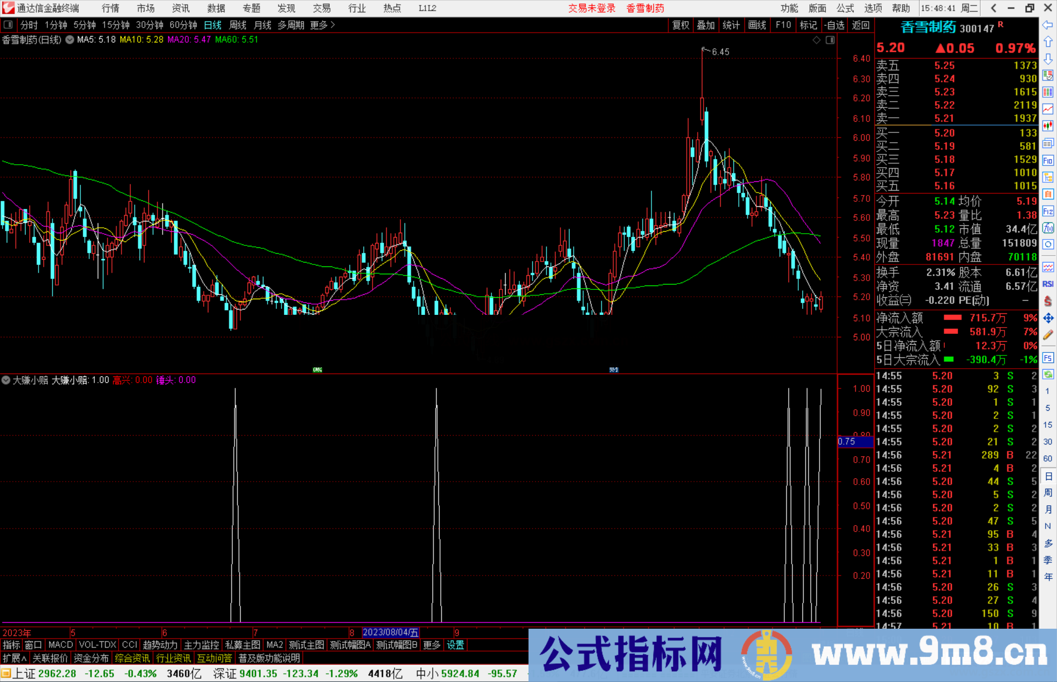 通达信大赚小赔指标公式源码副图