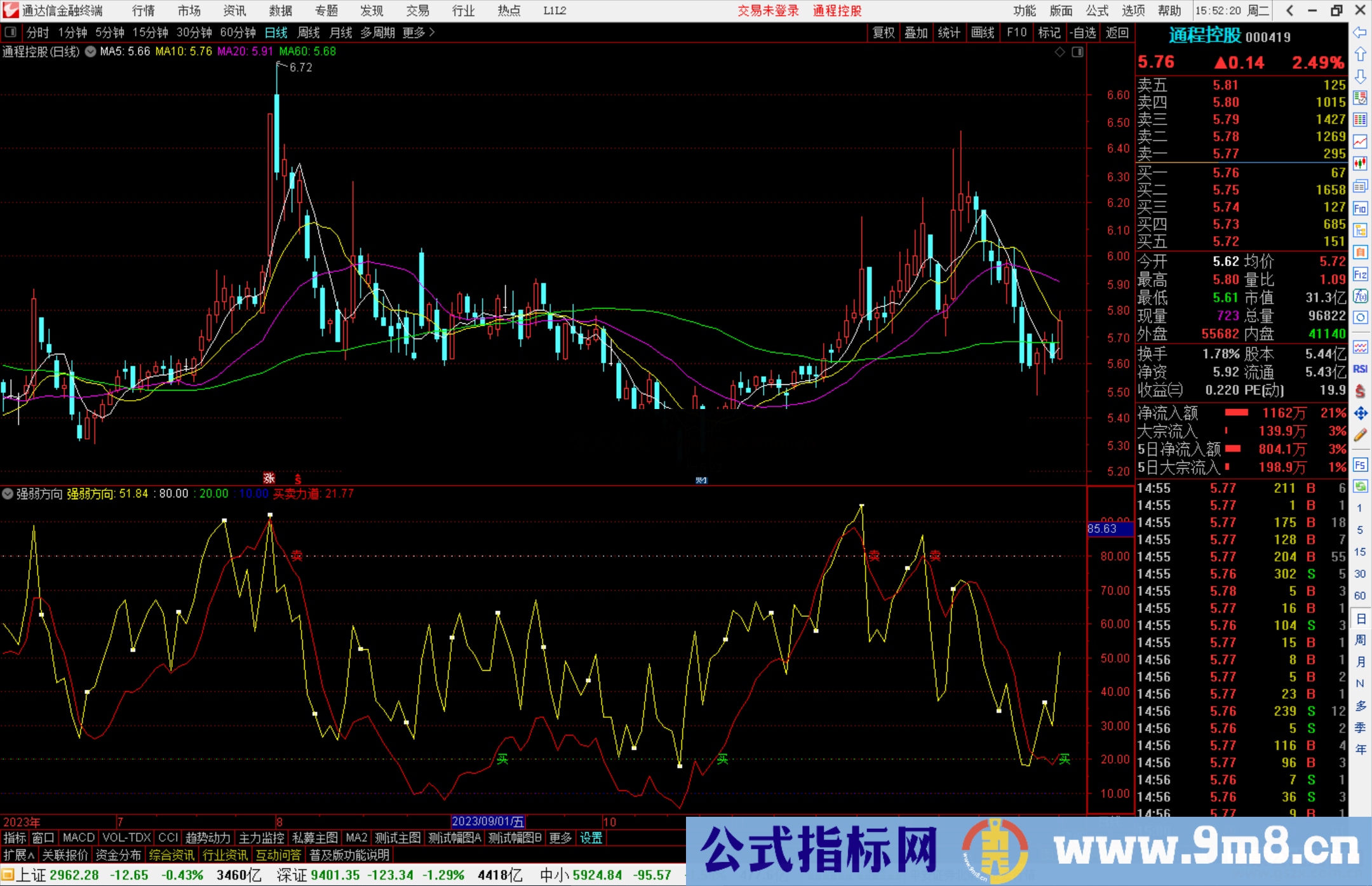 通达信强弱方向指标公式源码副图