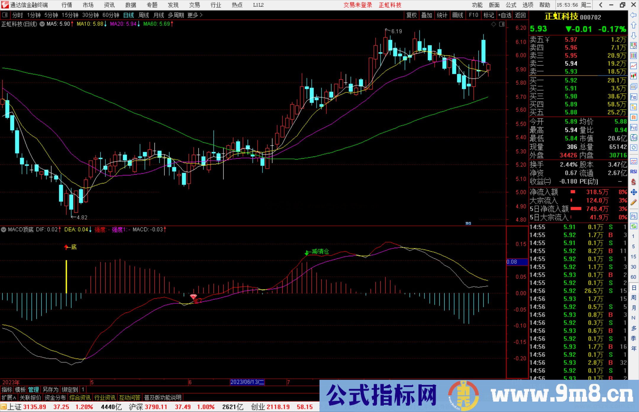 通达信MACD顶底指标副图源码