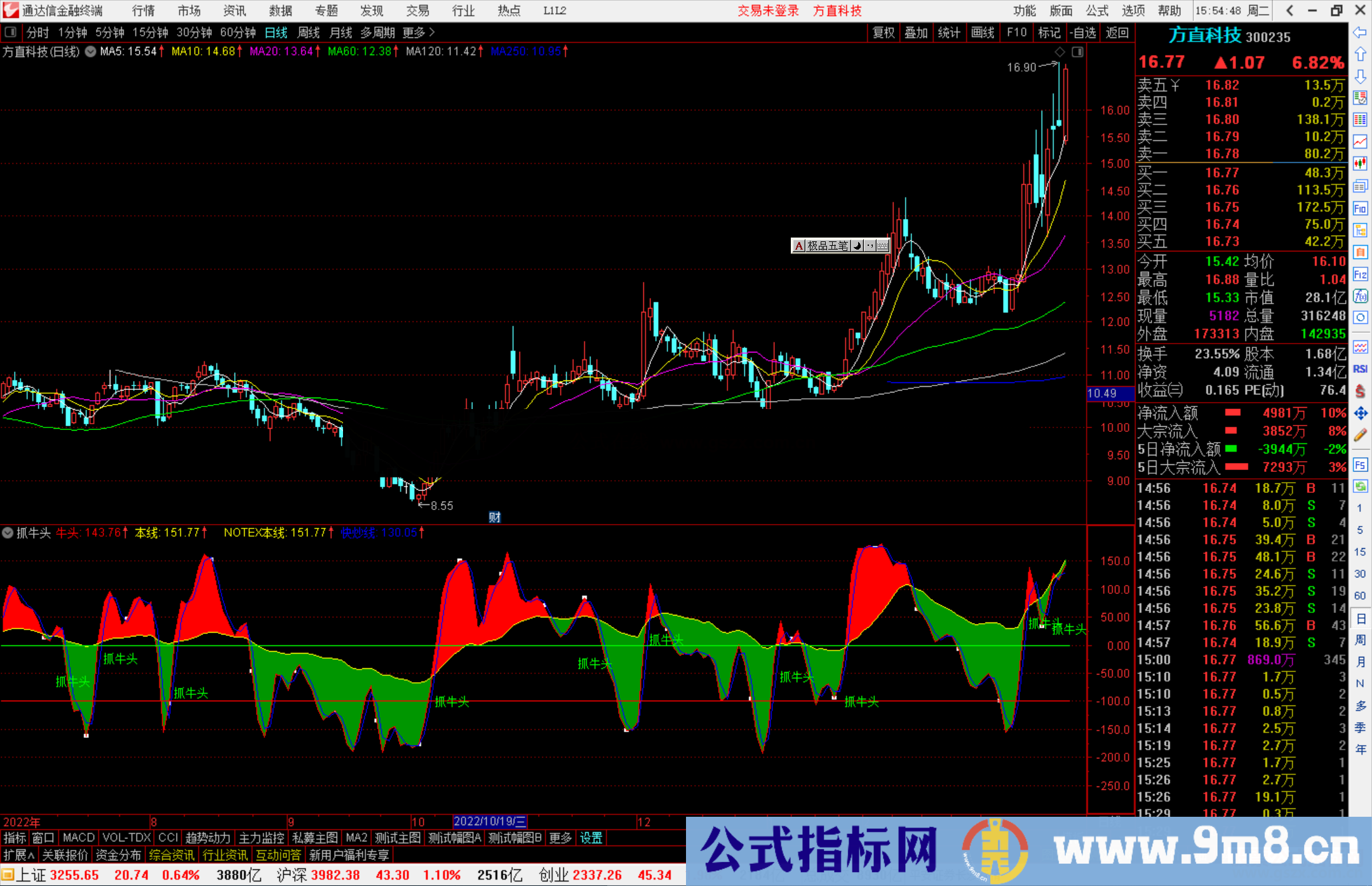 通达信抓牛头指标公式源码