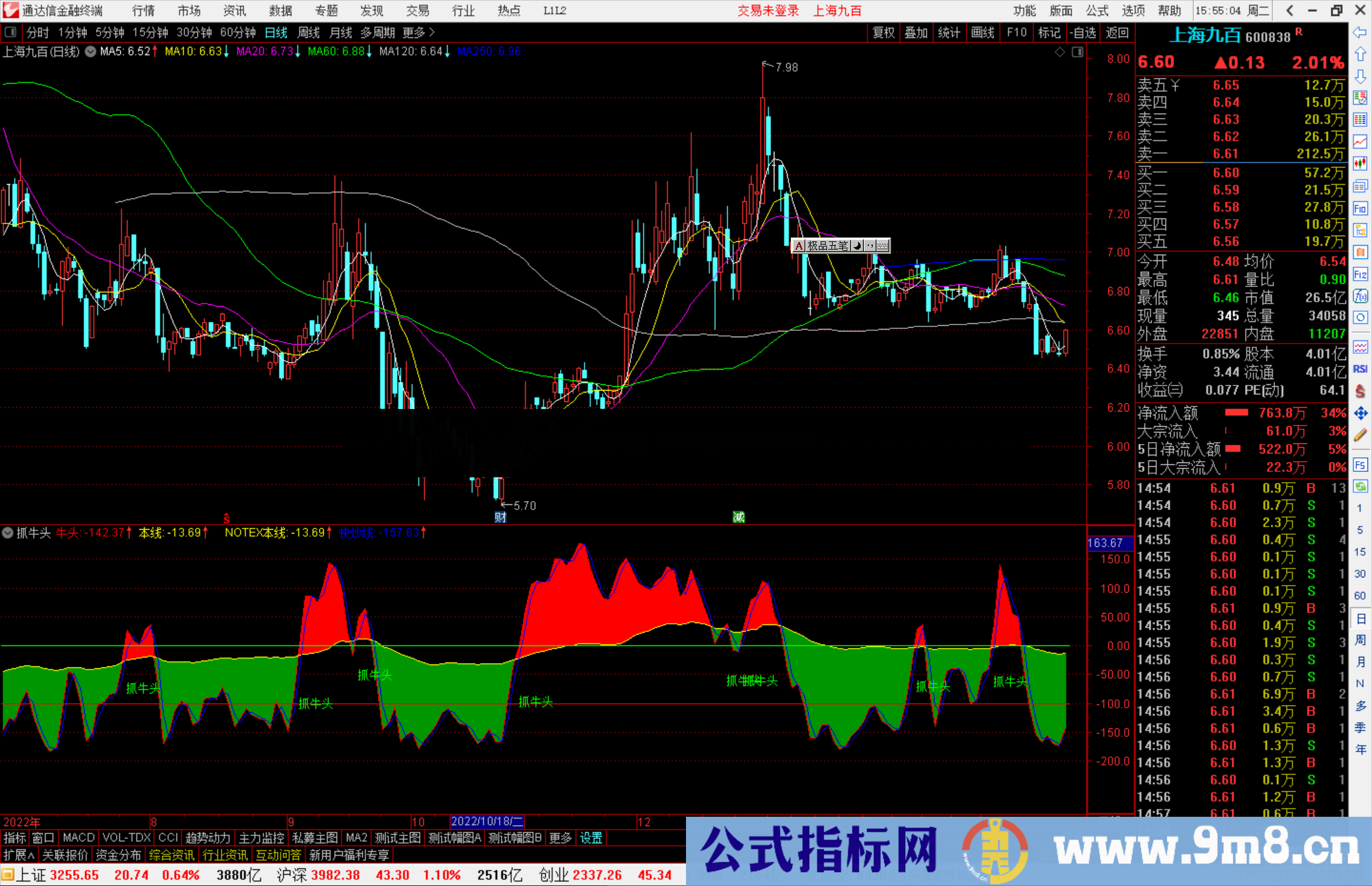 通达信抓牛头指标公式源码