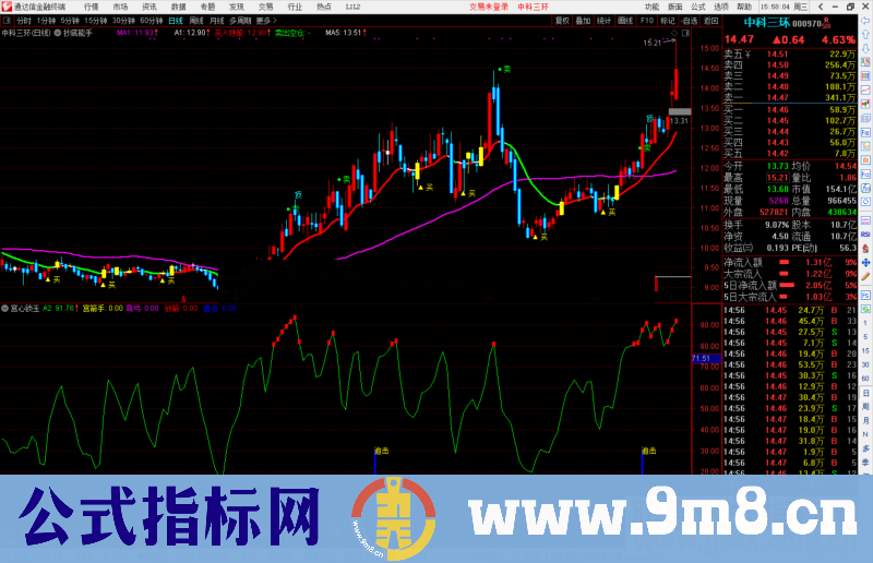 通达信宫心锁玉副图 稳健抄底 赚钱不求人源码 