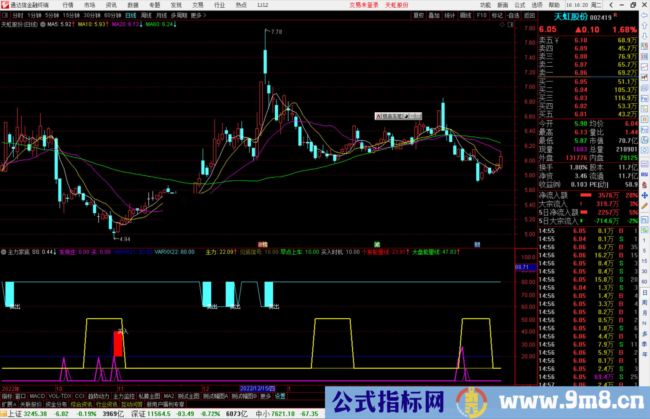 通达信主力家底副图指标公式源码