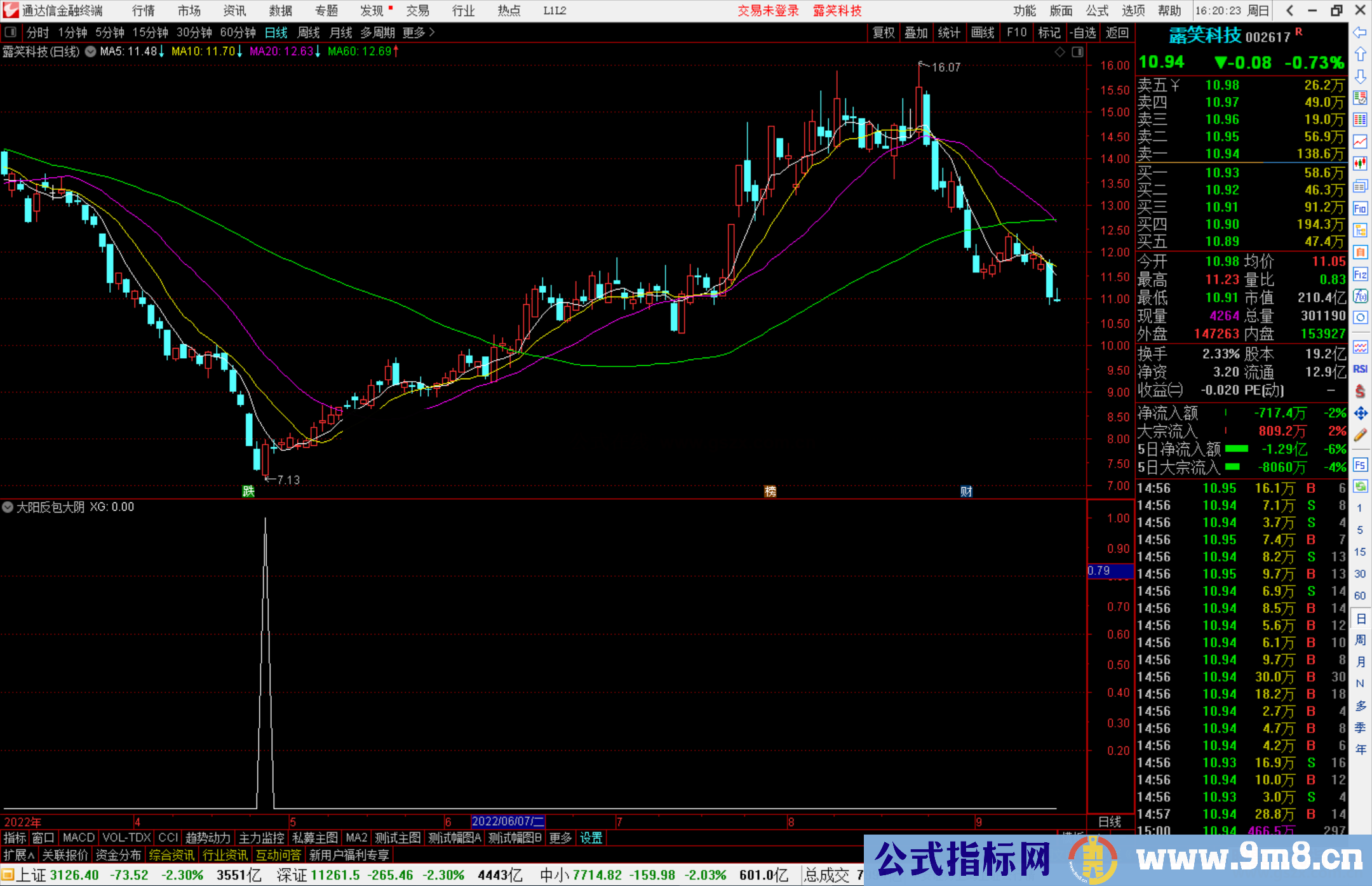 通达信大阳反包大阴选股指标公式源码