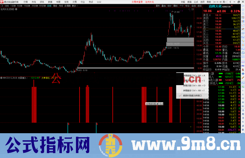 通达信大单净比公式副图源码