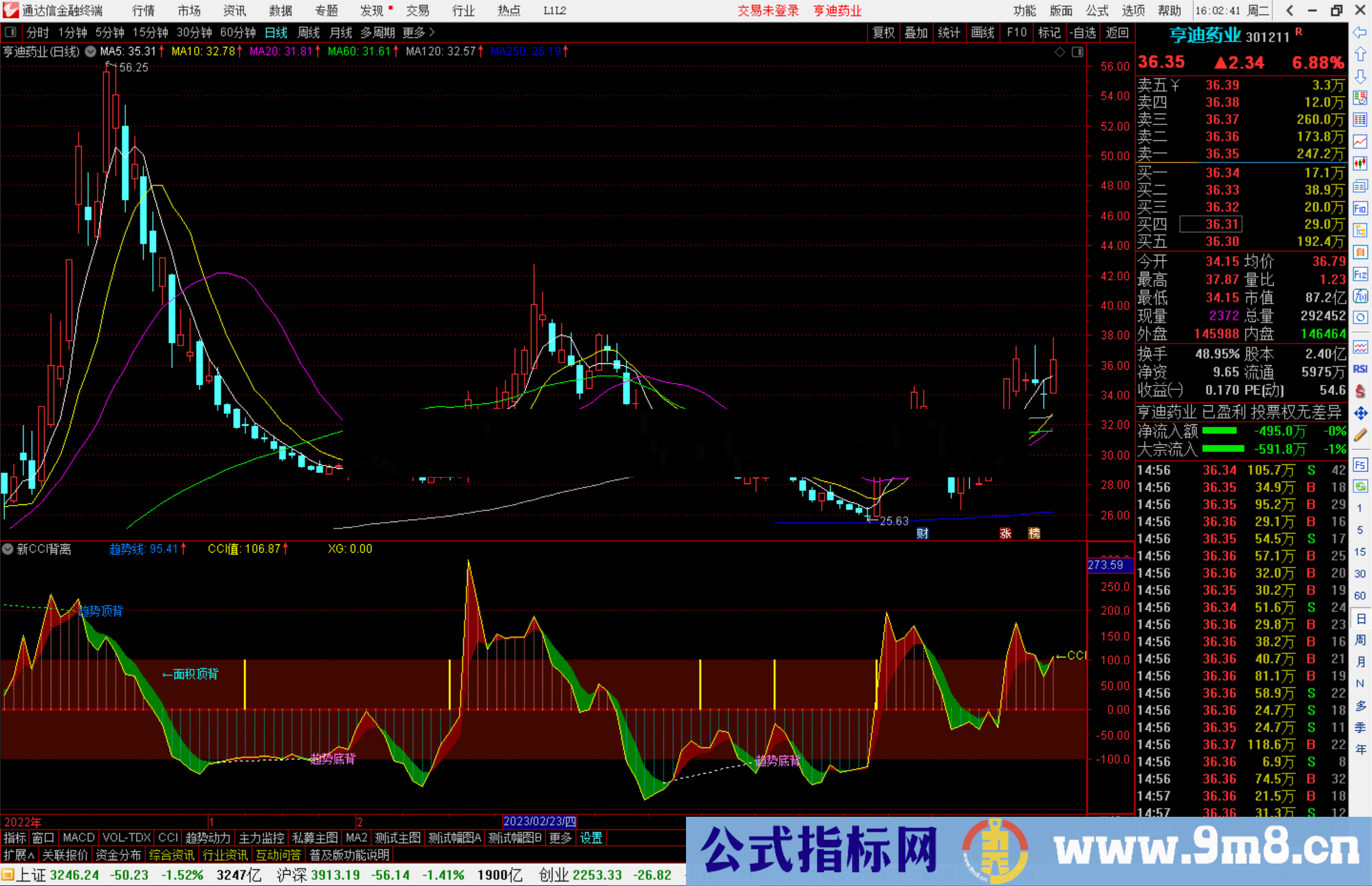 通达信CCI新背离 副图指标