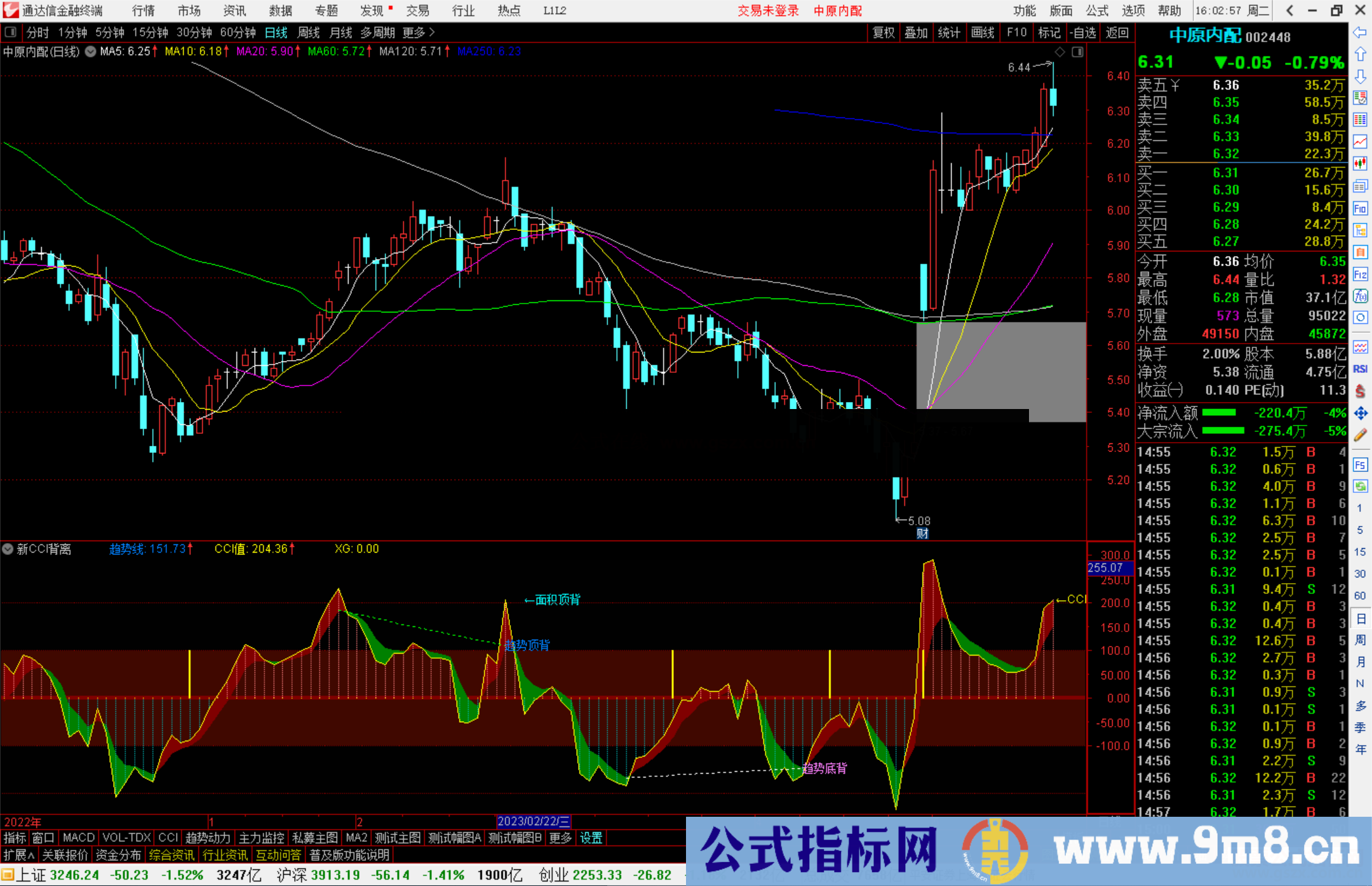 通达信CCI新背离 副图指标