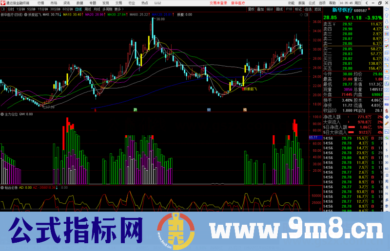 通达信主力仓位 筹码堆量股价才有动力上涨副图