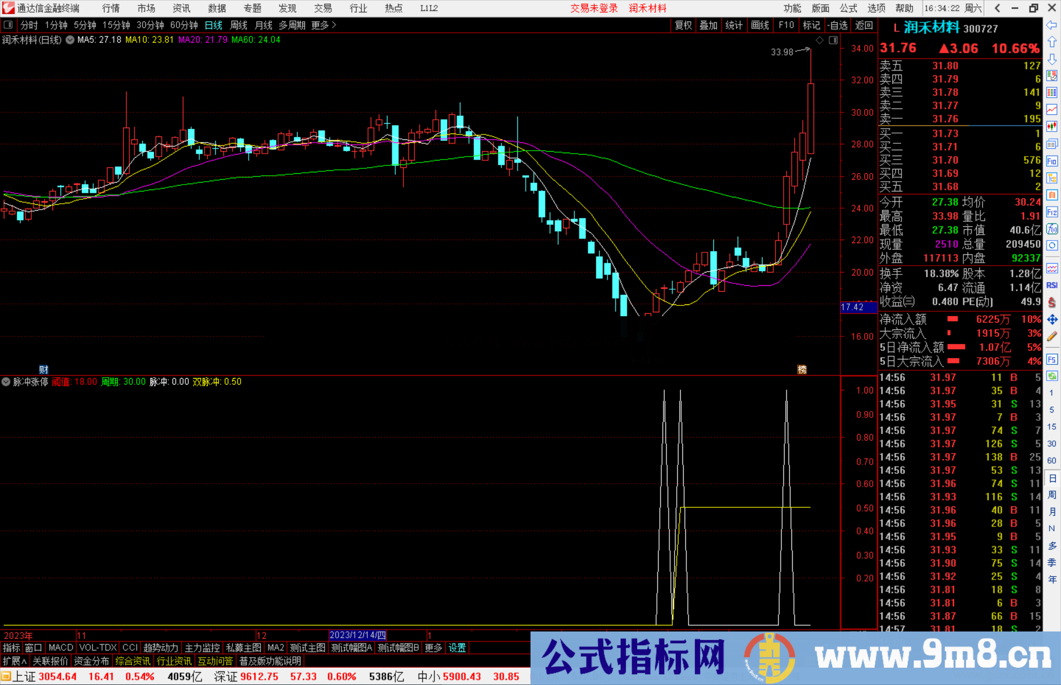 通达信脉冲涨停指标公式源码附图