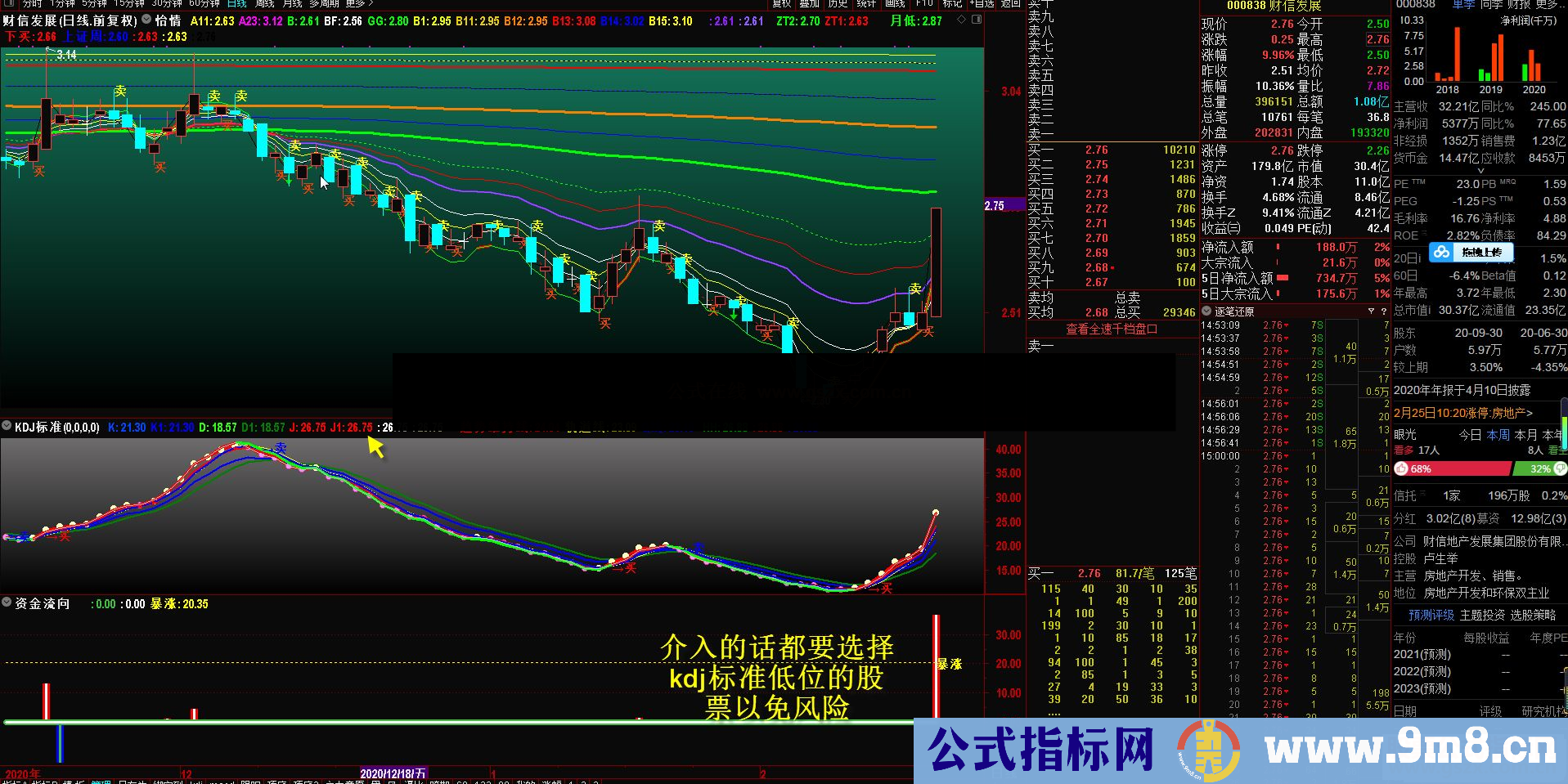 通达信暴涨的动力 资金流向副图指标源码