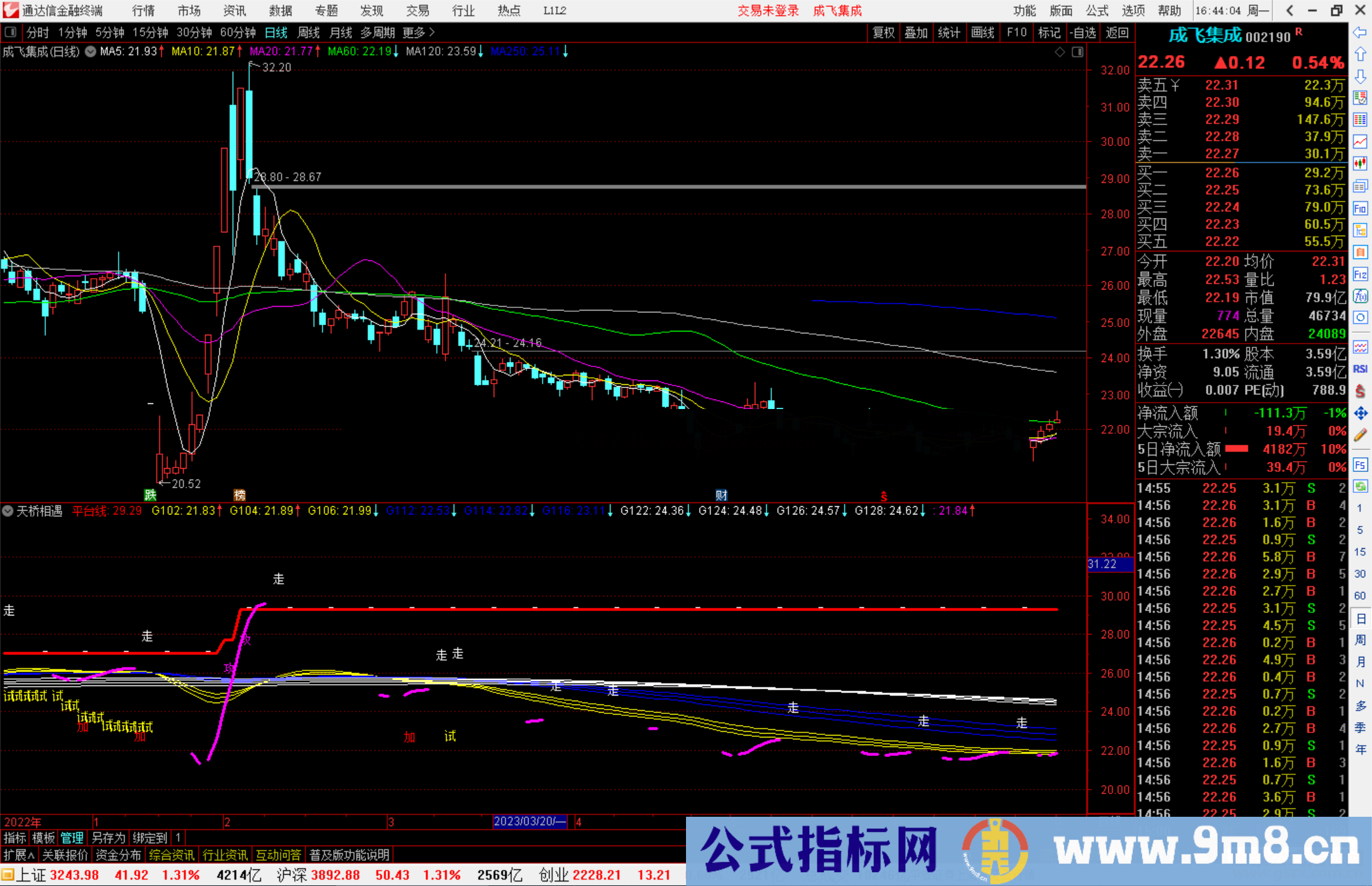 通达信天桥相遇公式副图源码