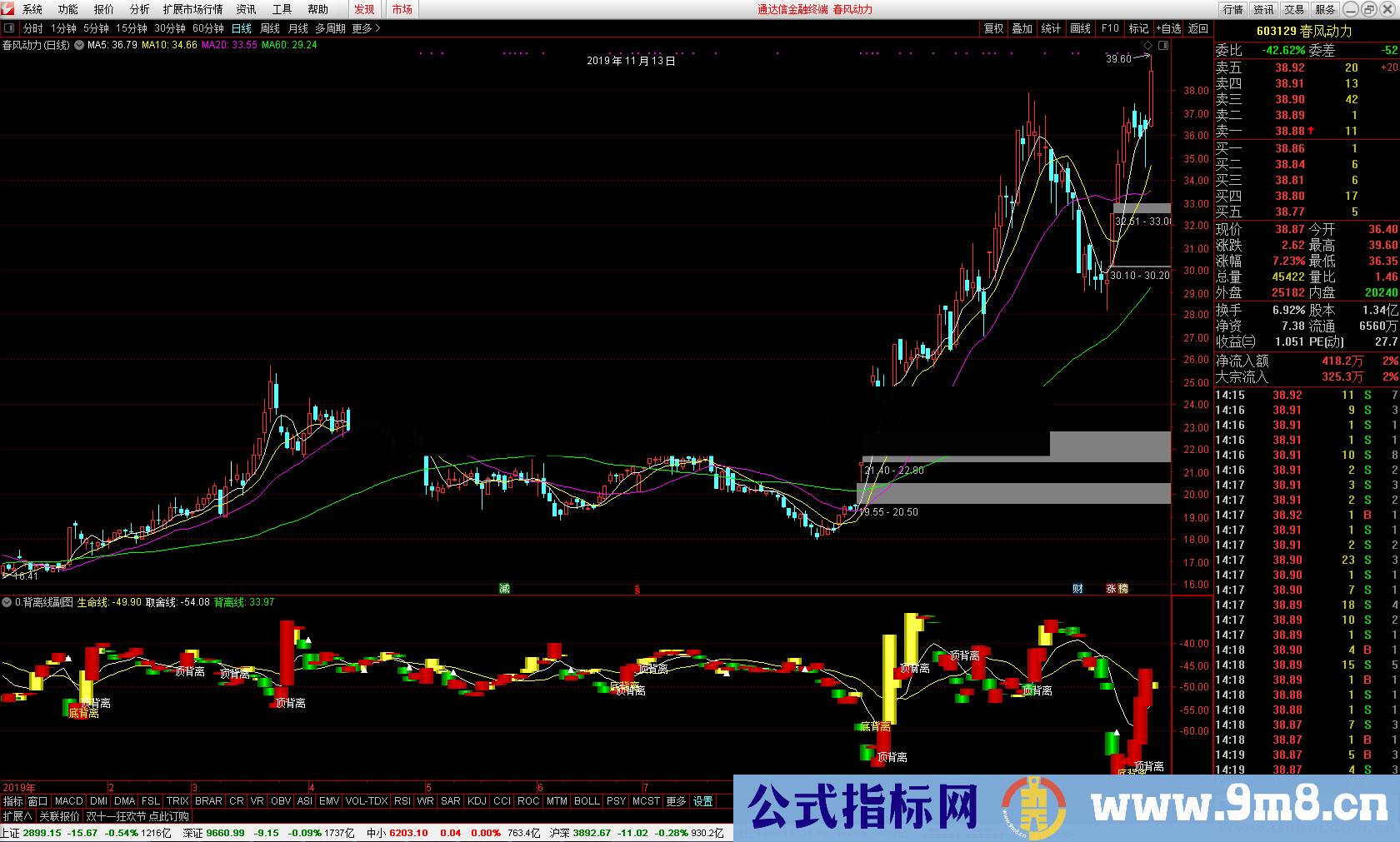 背离线(副图 指标 公式 通达信)无未来 未加密