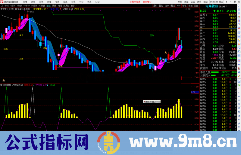 通达信资金量堆指标公式源码副图