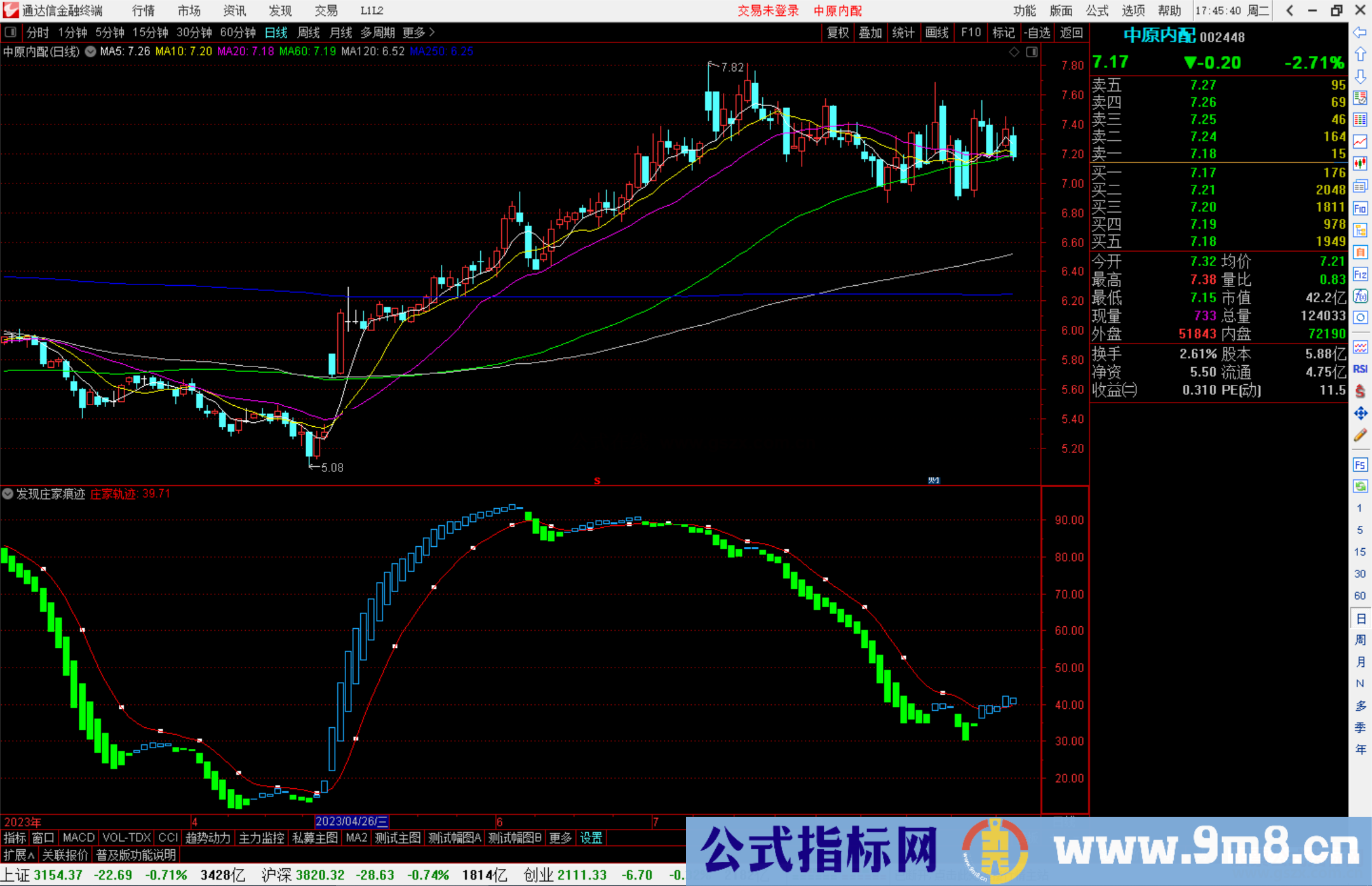 通达信发现庄家痕迹指标公式源码