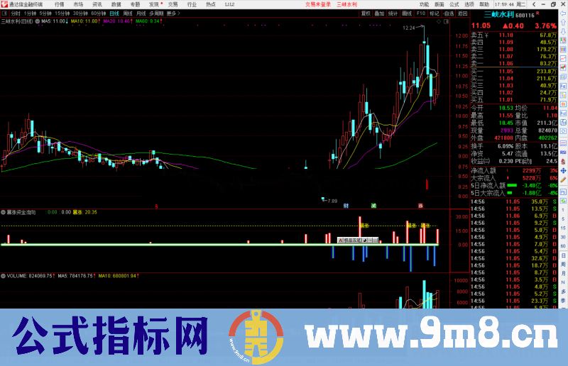 通达信暴涨资金流向指标公式源码副图