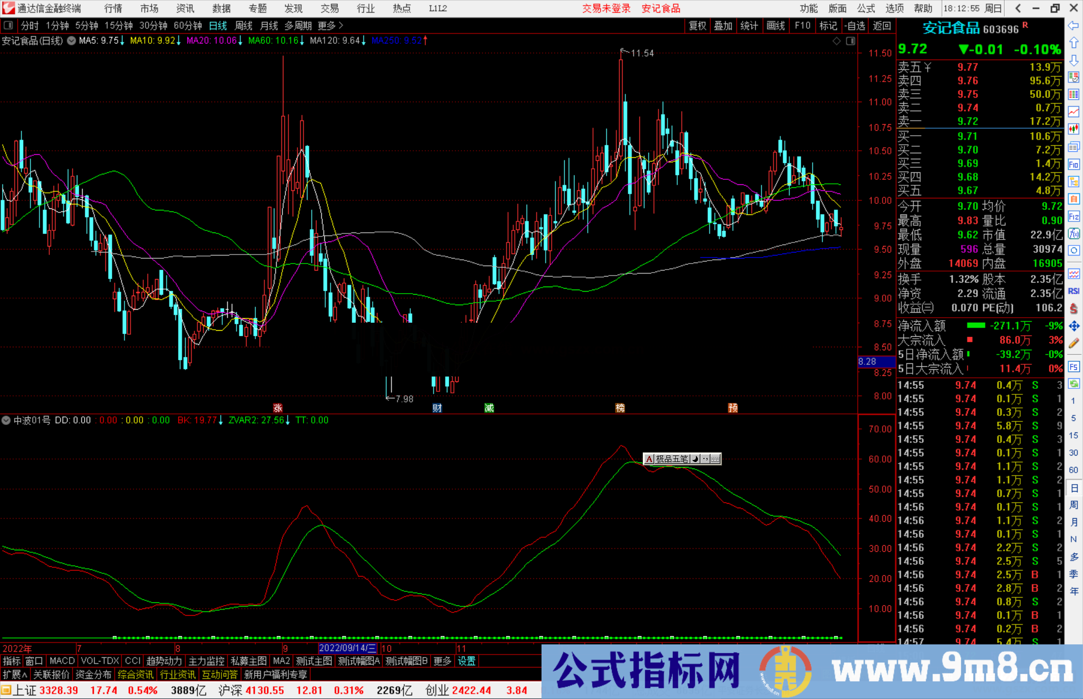 通达信中波01号指标公式源码副图