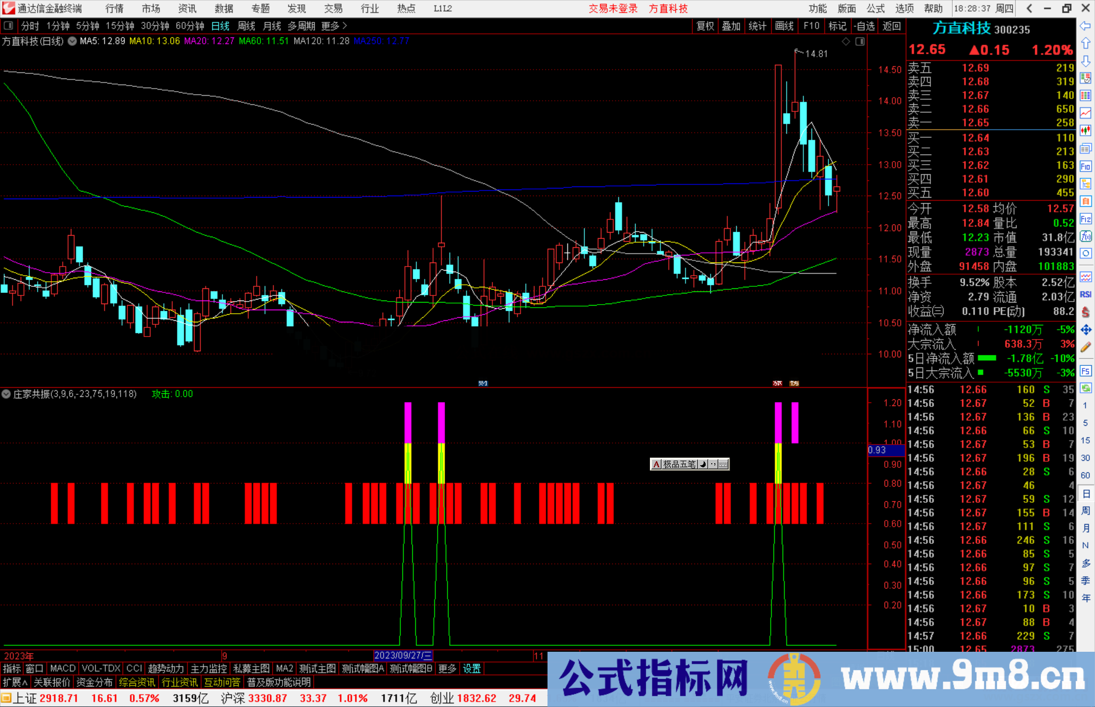 通达信庄家共振指标公式源码