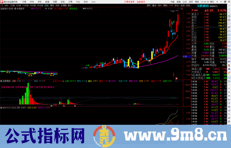 通达信庄影再现副图指标公式源码