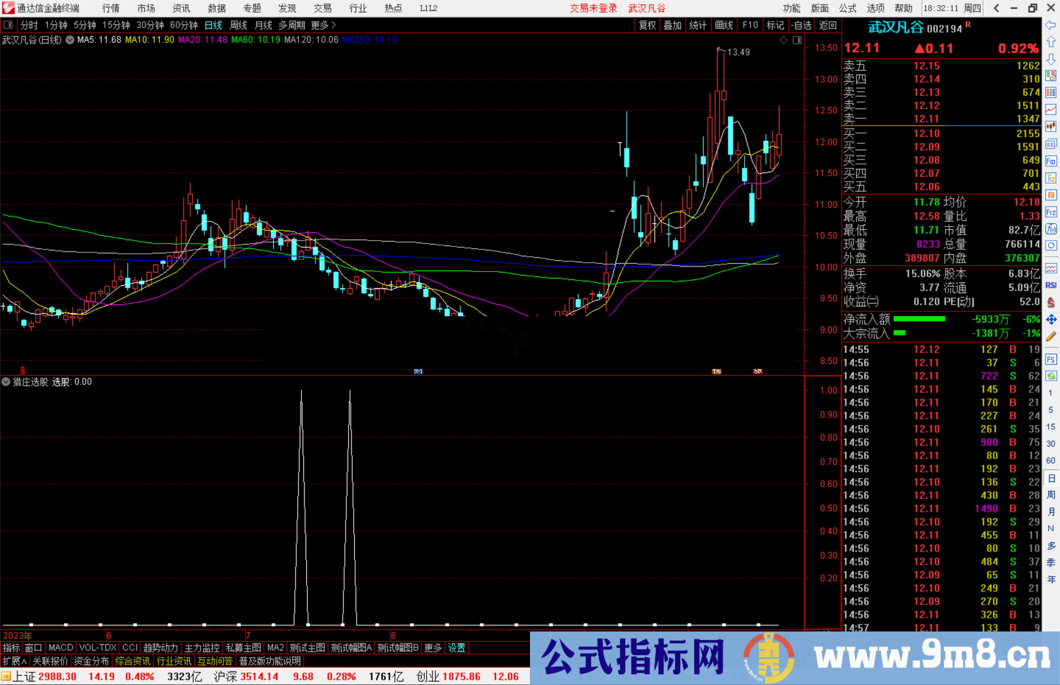 通达信猎庄选股公式副图源码