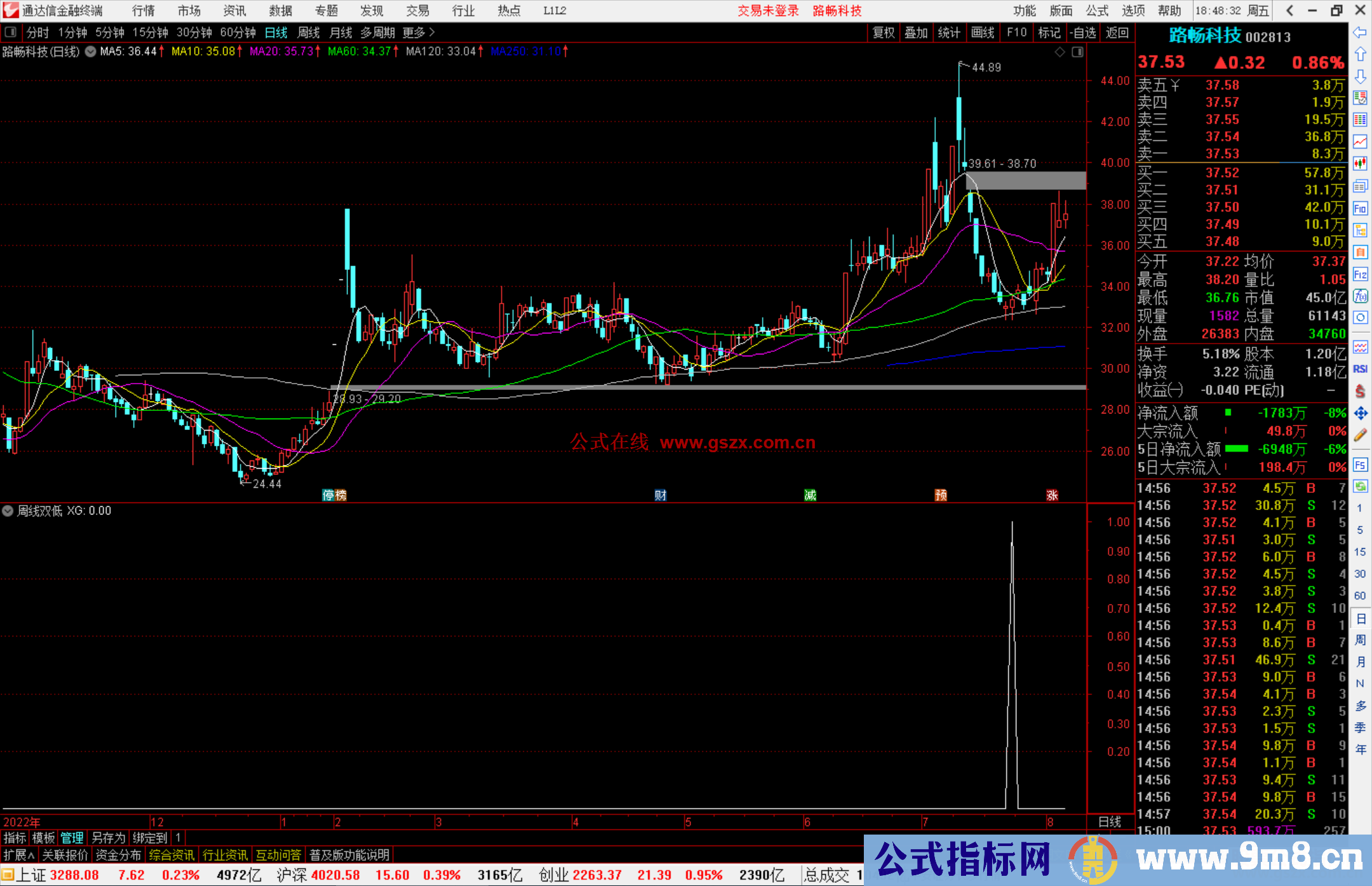 通达信周线双低公式副图源码