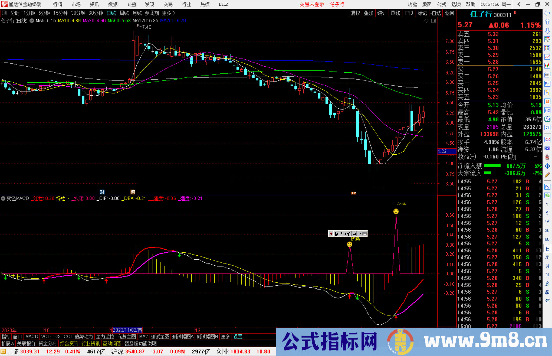 通达信变色MACD指标公式源码副图