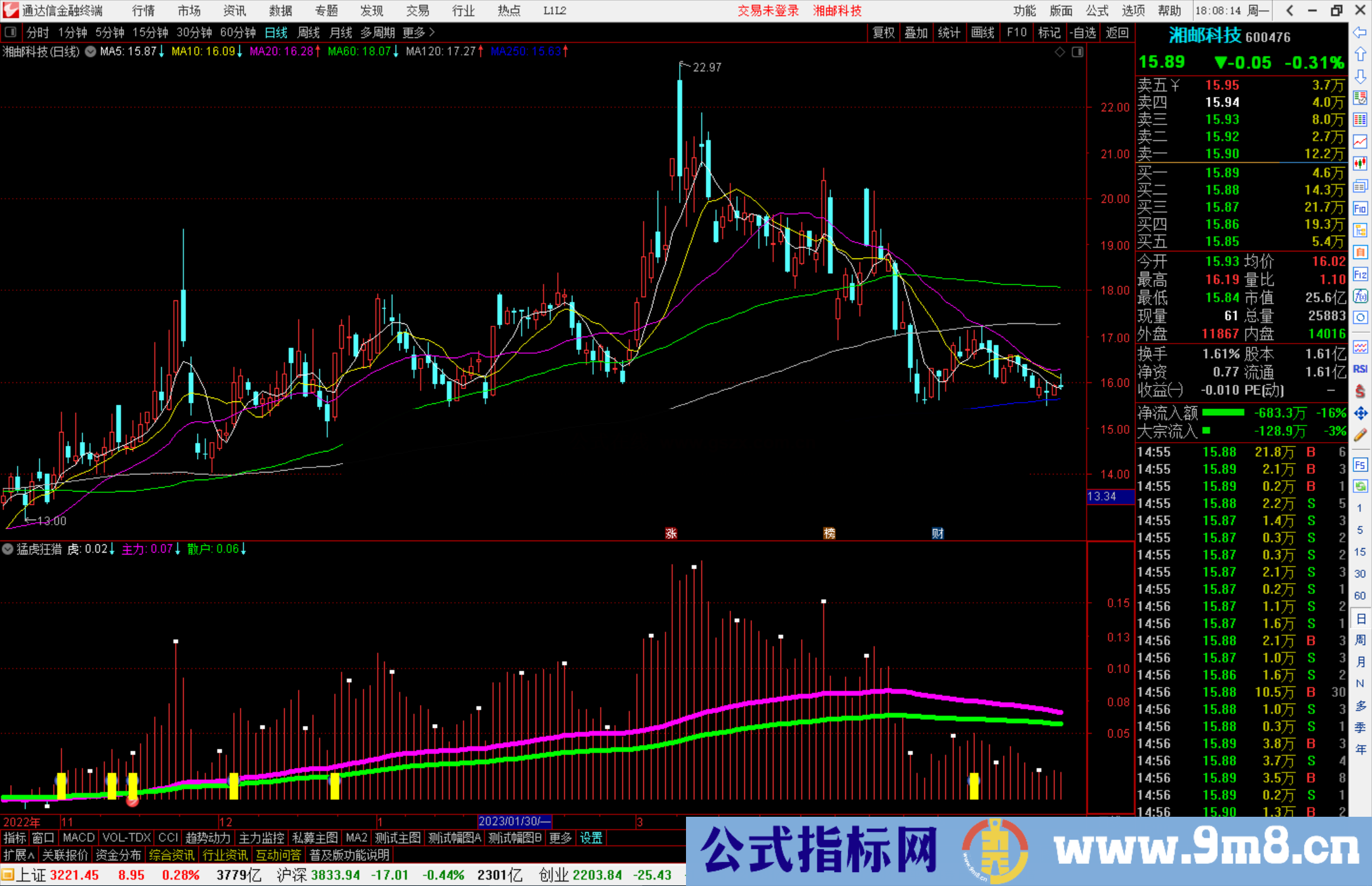 通达信猛虎狂猎指标公式源码副图