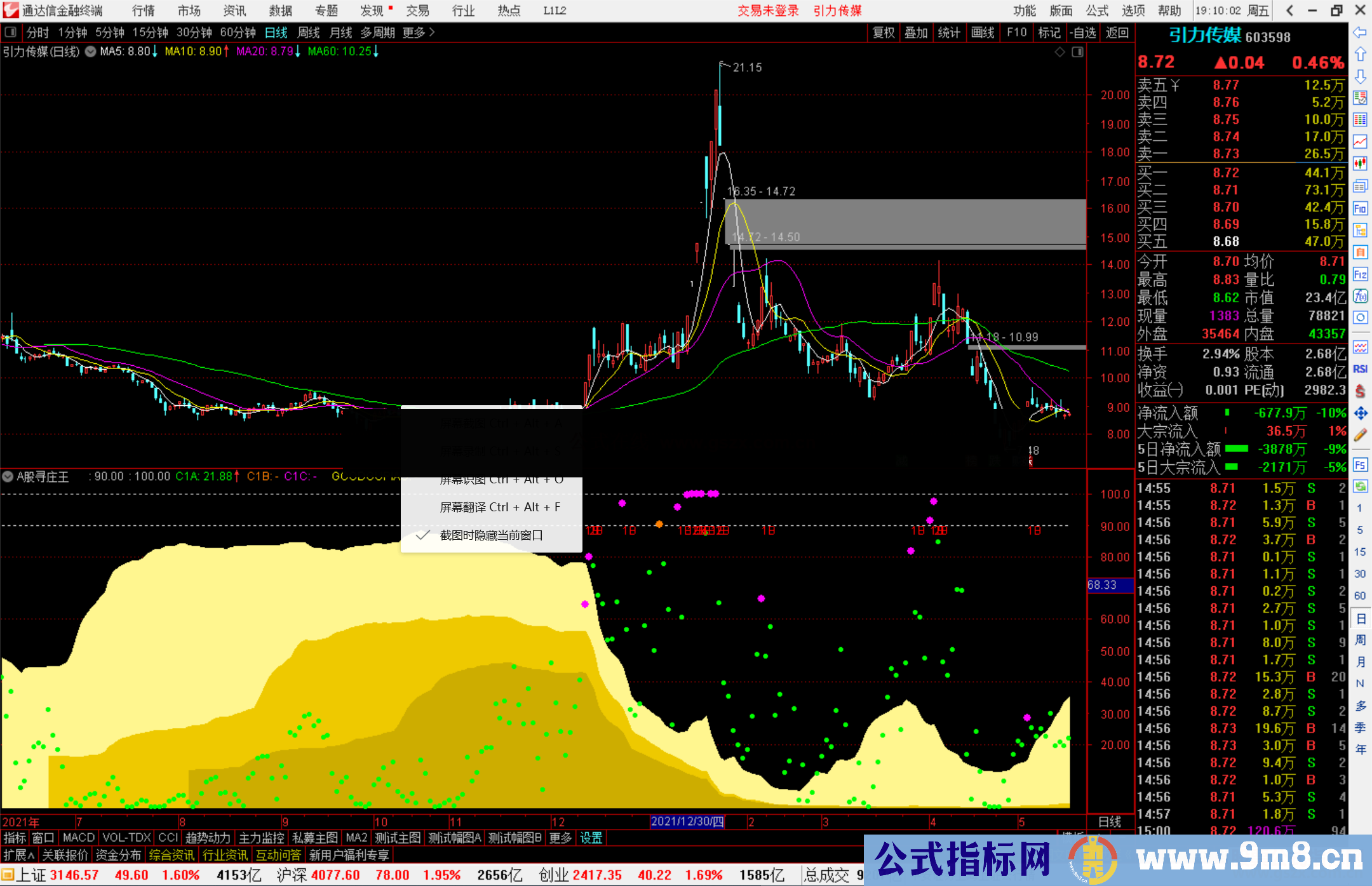 通达信A股寻庄王副图指标 让你看到庄家的进货和出货过程源码 