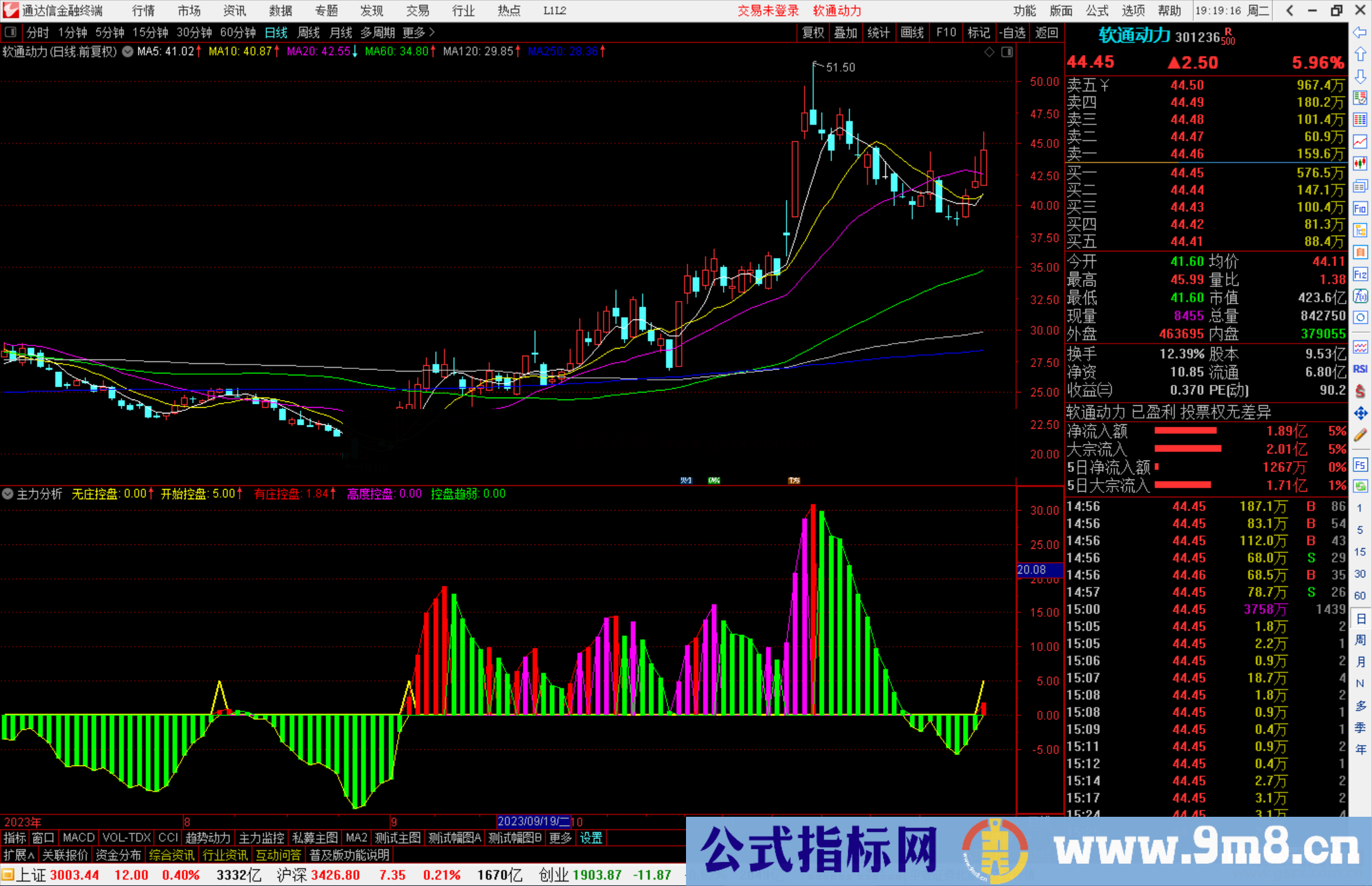 通达信智慧王私募版之十七主力分析指标公式源码附图