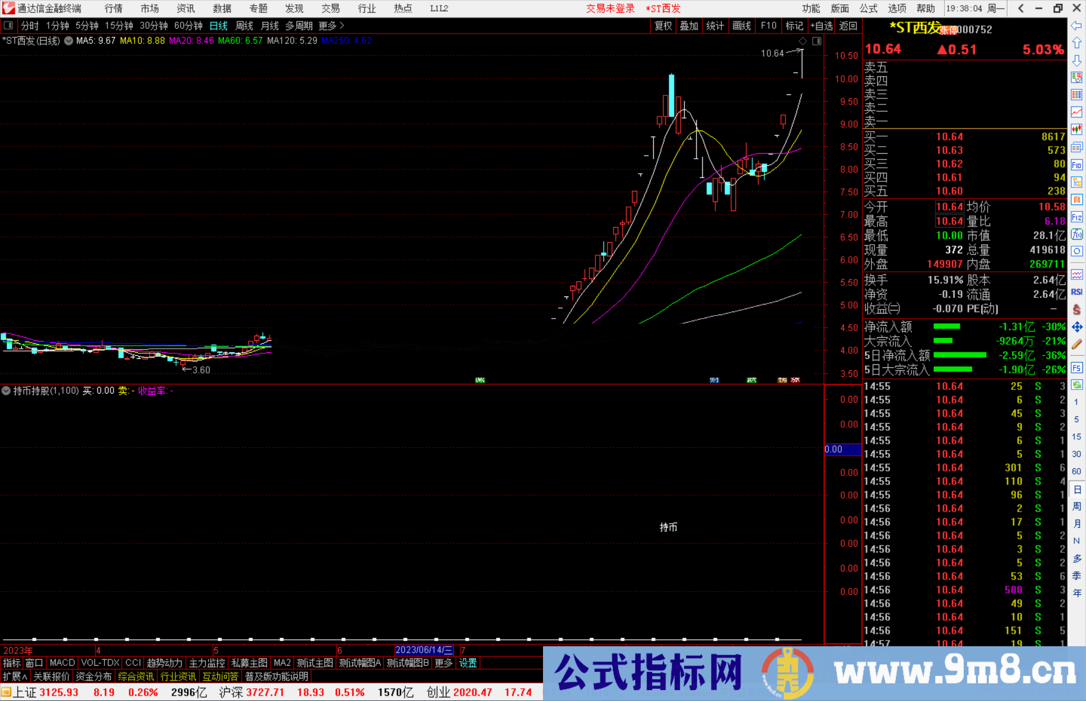 通达信持币持股指标副图源码