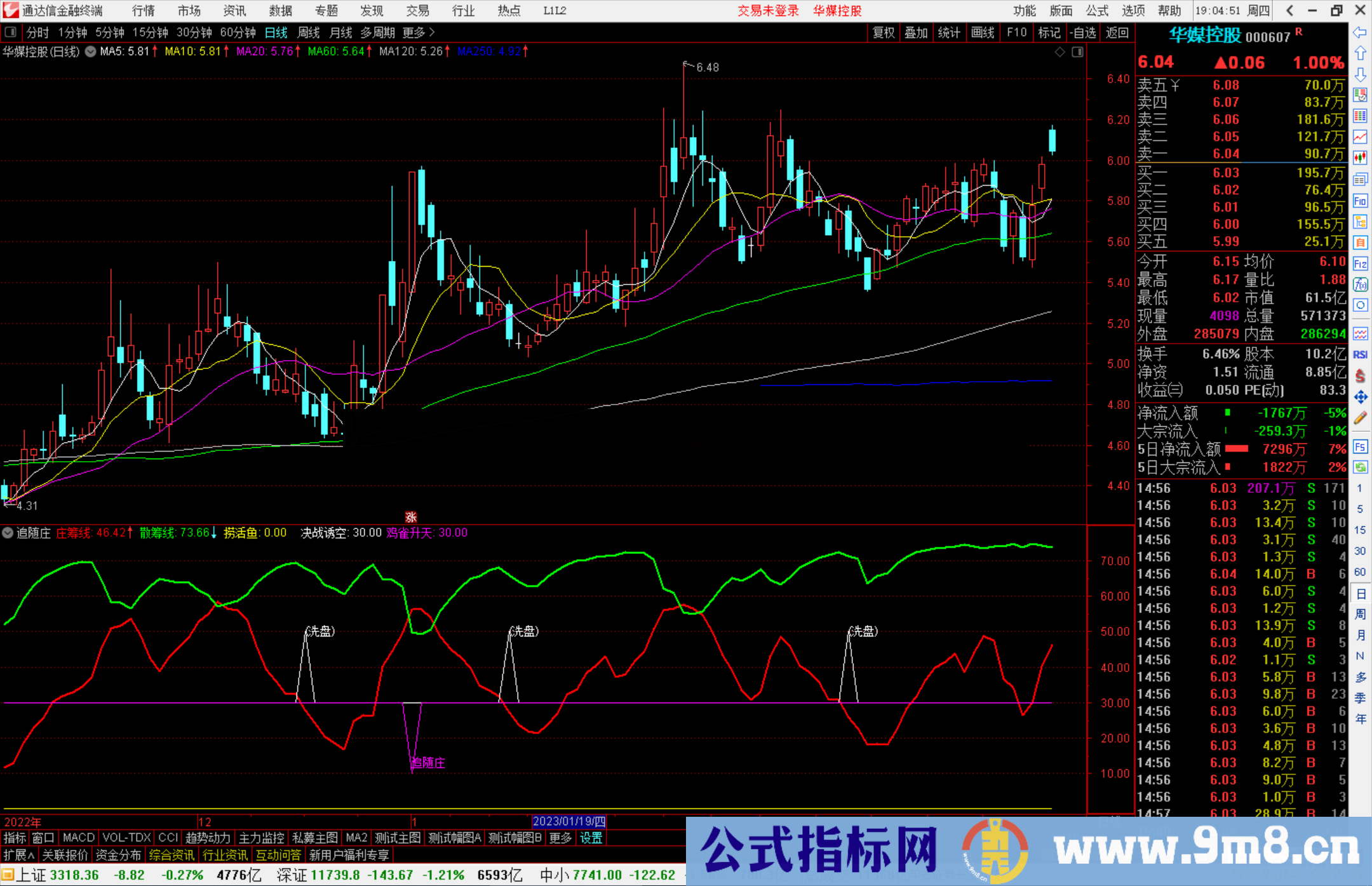 通达信追随庄副图指标公式源码