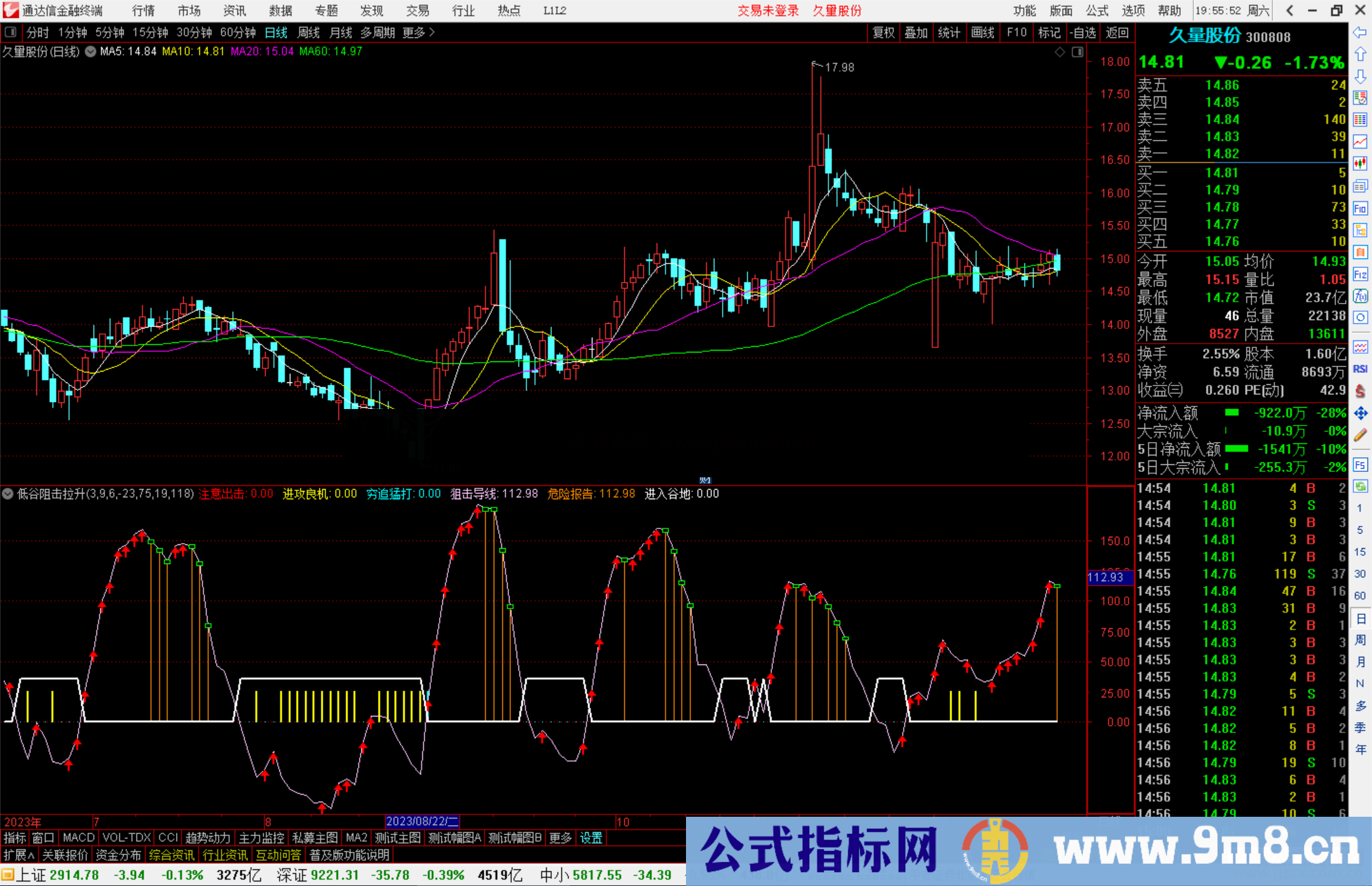 通达信低谷阻击拉升买入指标公式源码