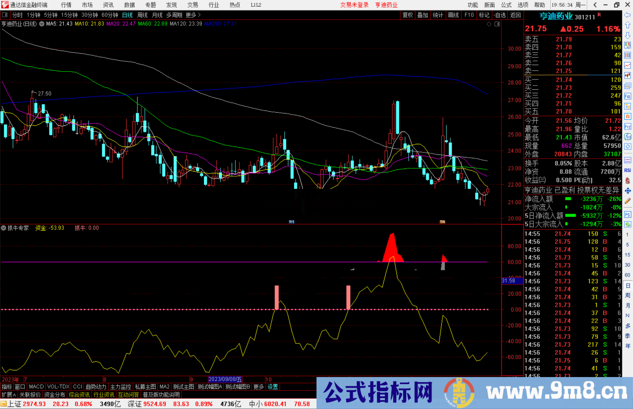 通达信抓牛专家指标公式源码副图