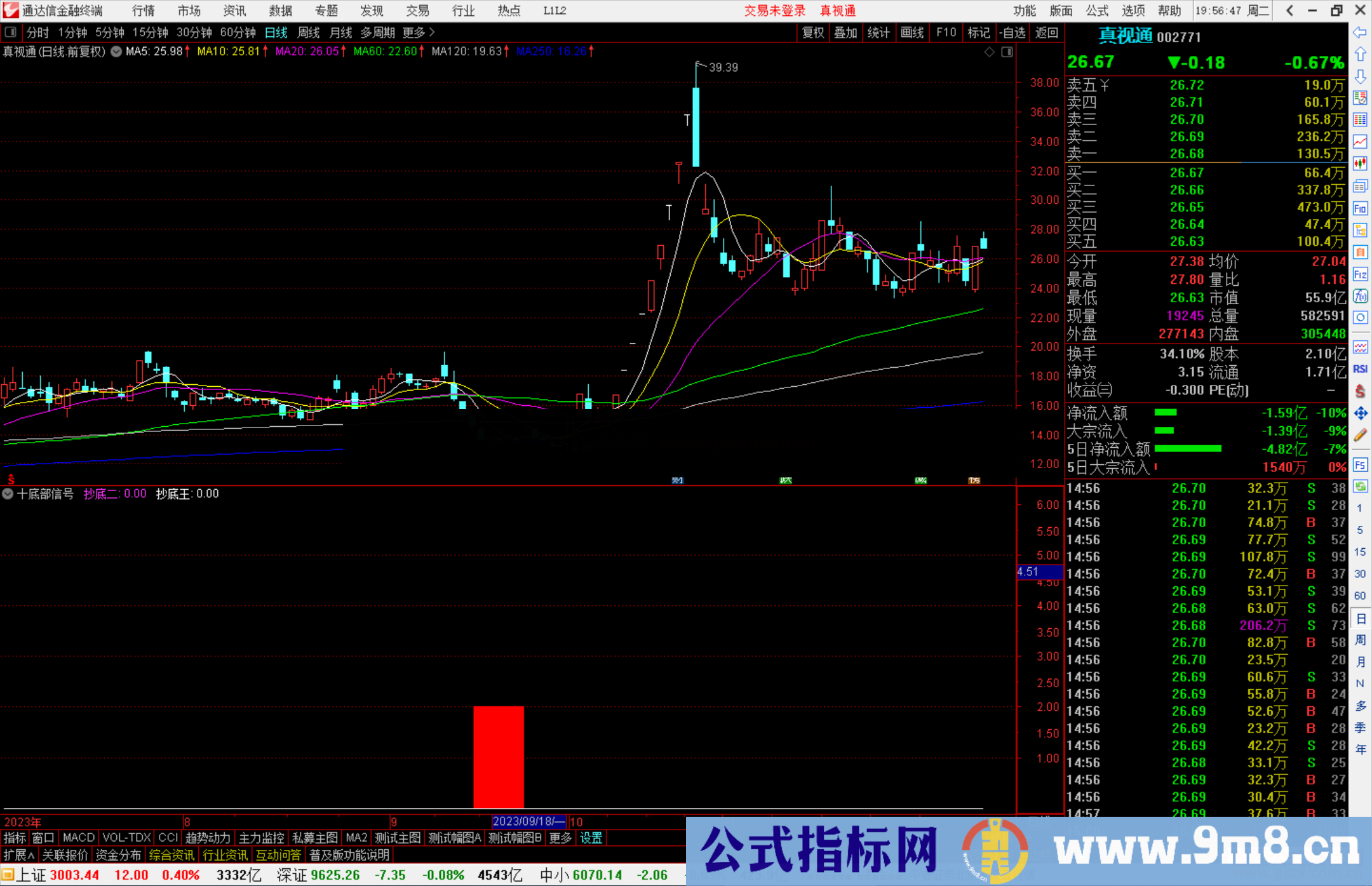 通达信智慧王私募版之十底部信号指标公式源码